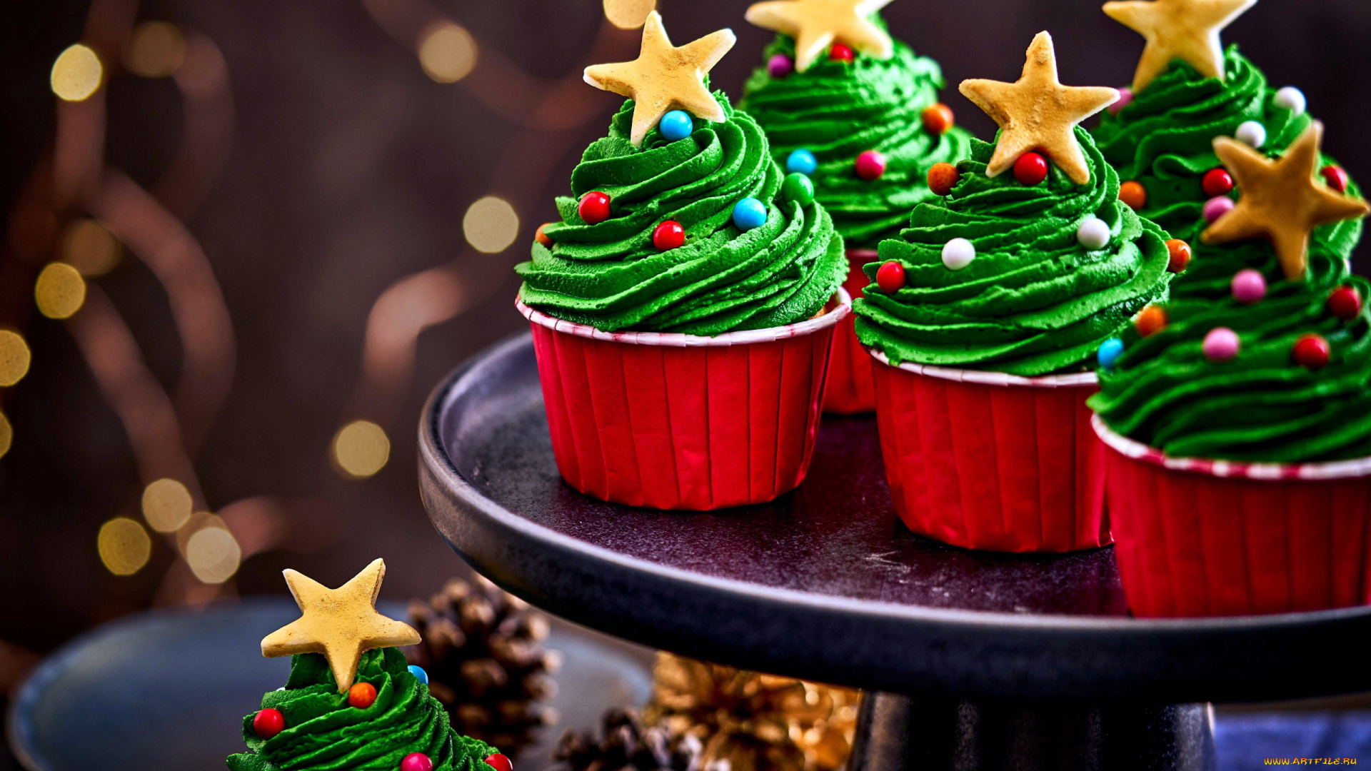 праздничные, угощения, новогодние, кексы, капкейки