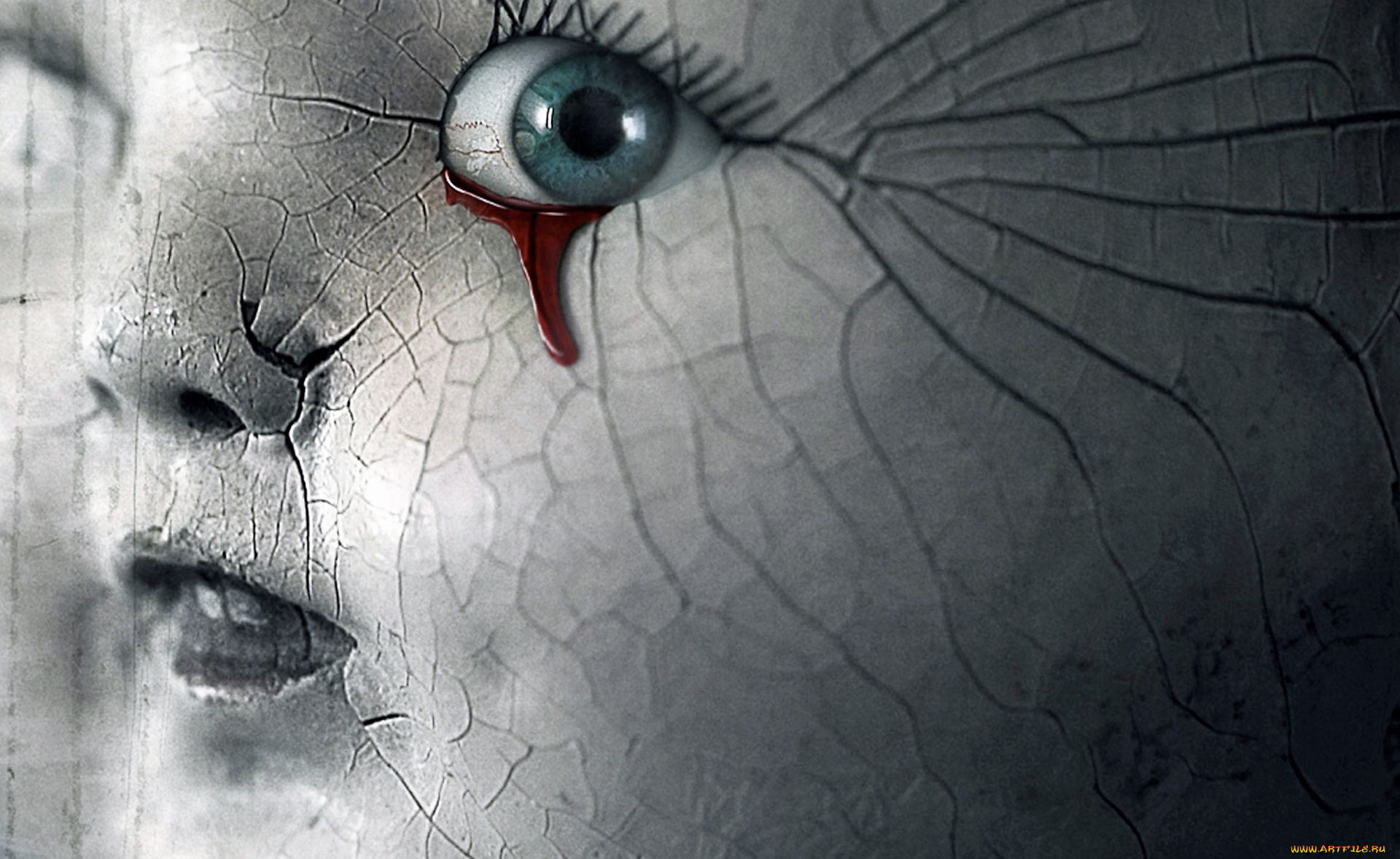 кино, фильмы, the, abandoned, кукла, лицо, кровь, трещины