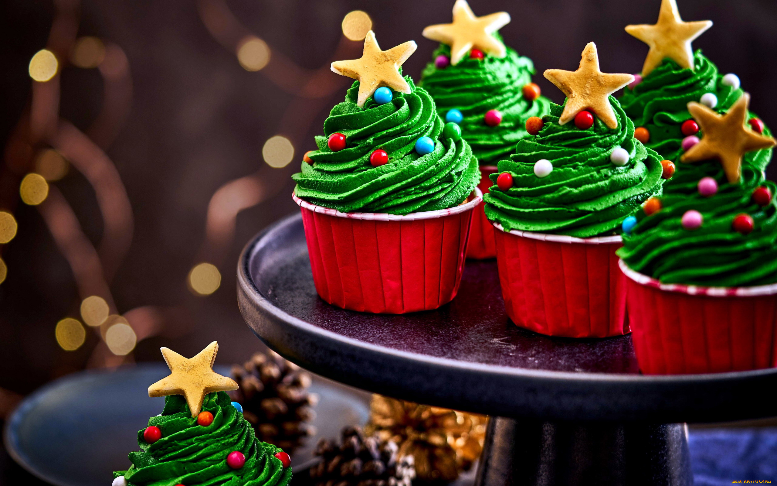праздничные, угощения, новогодние, кексы, капкейки