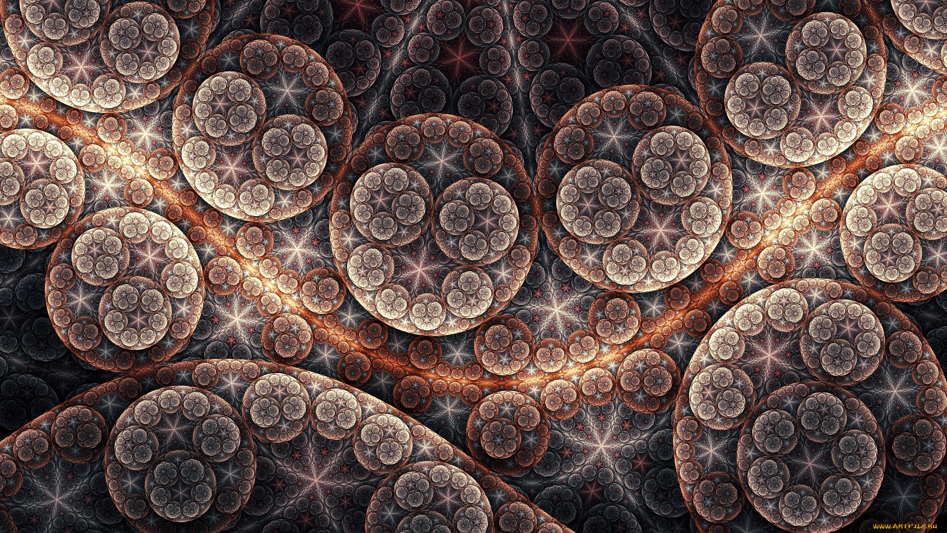 3д, графика, фракталы, , fractal, круги, орнамент, фракталы