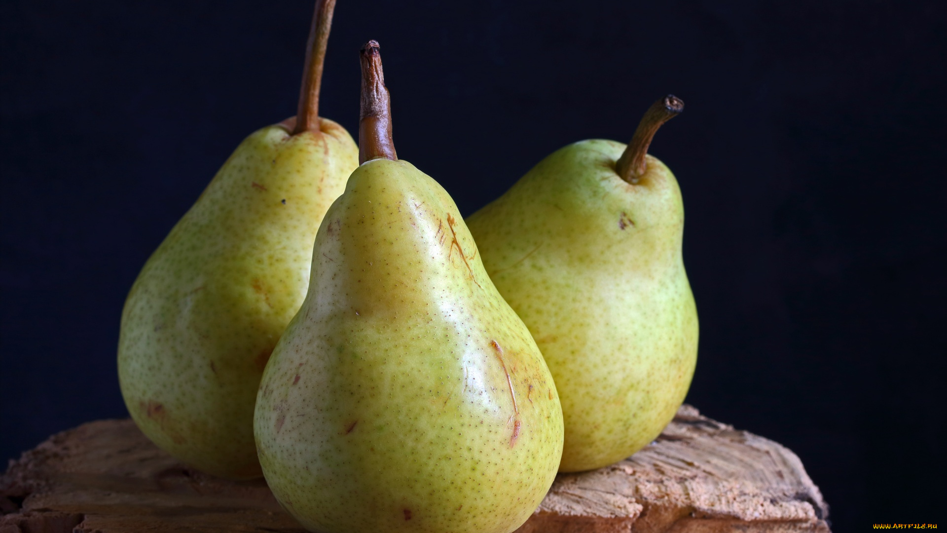 еда, груши, спелые, трио