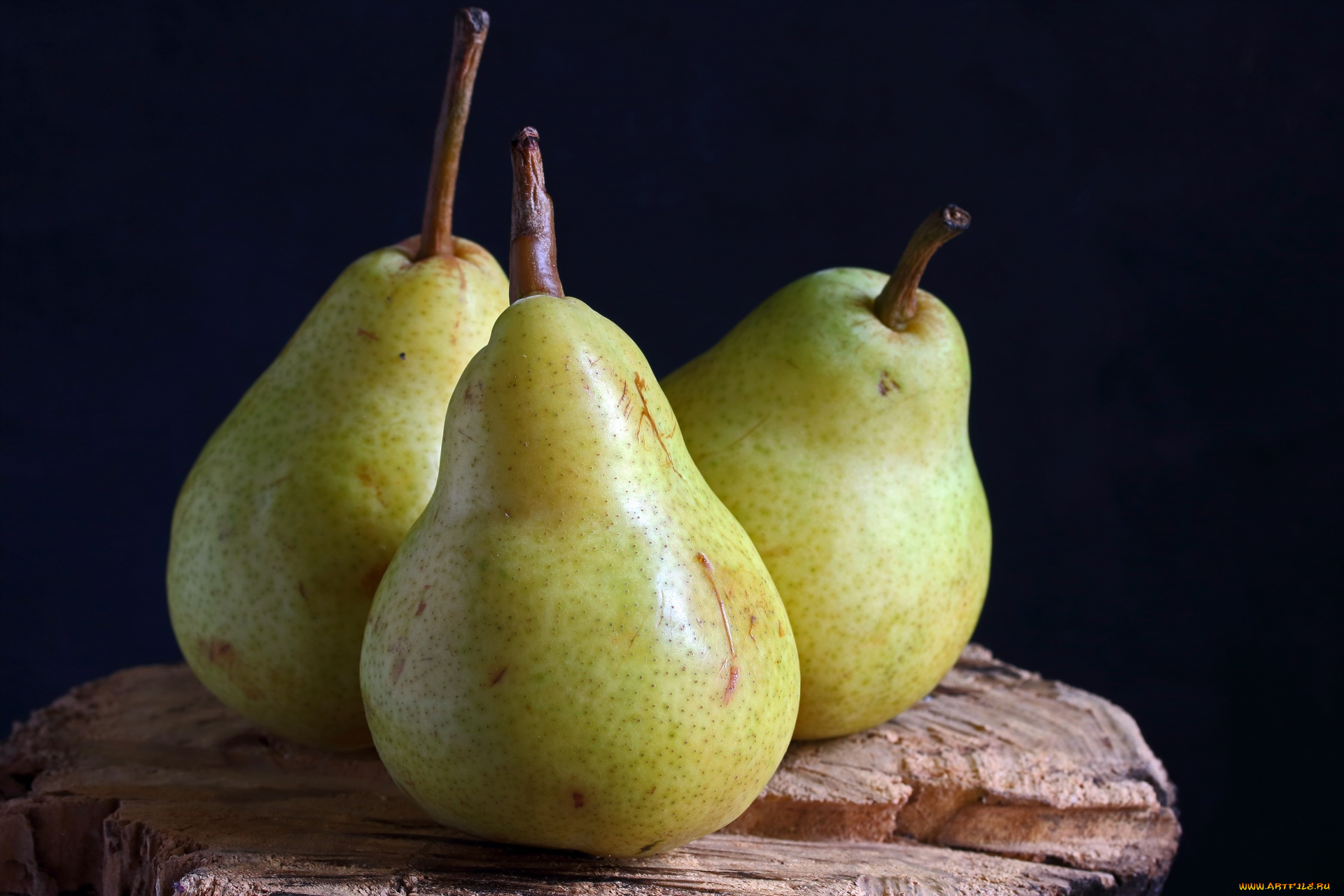 еда, груши, спелые, трио
