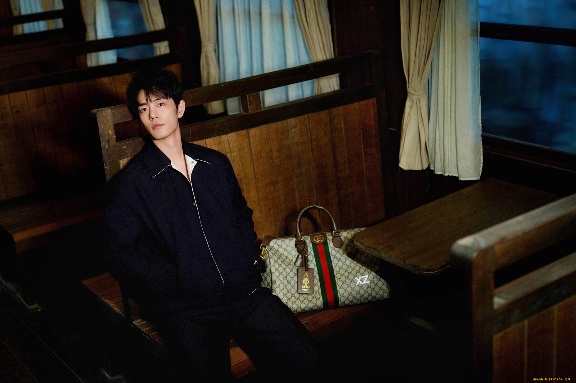 мужчины, xiao, zhan, актер, костюм, сумка, поезд