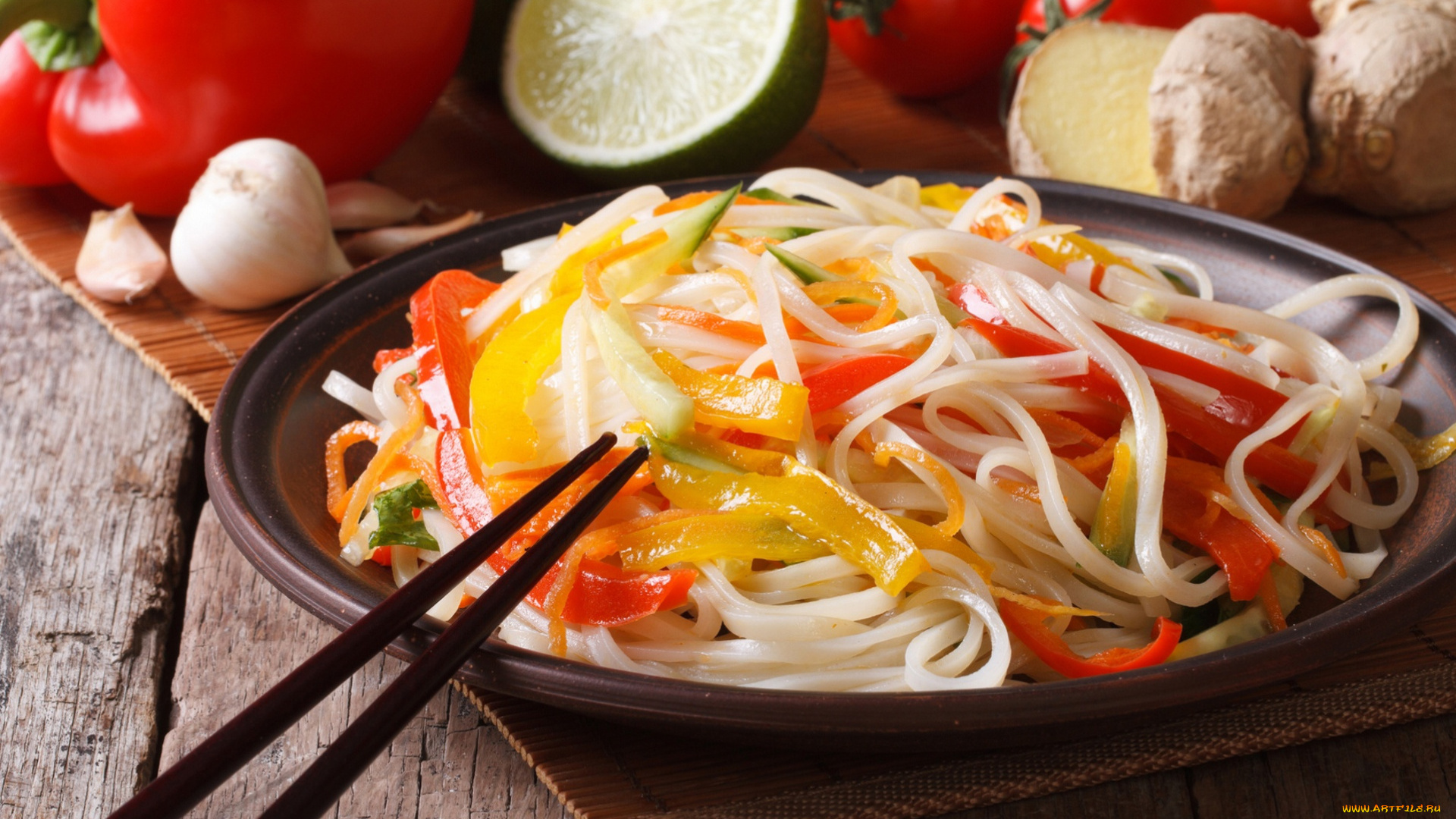 еда, макароны, , макаронные, блюда, лапша, чеснок, имбирь