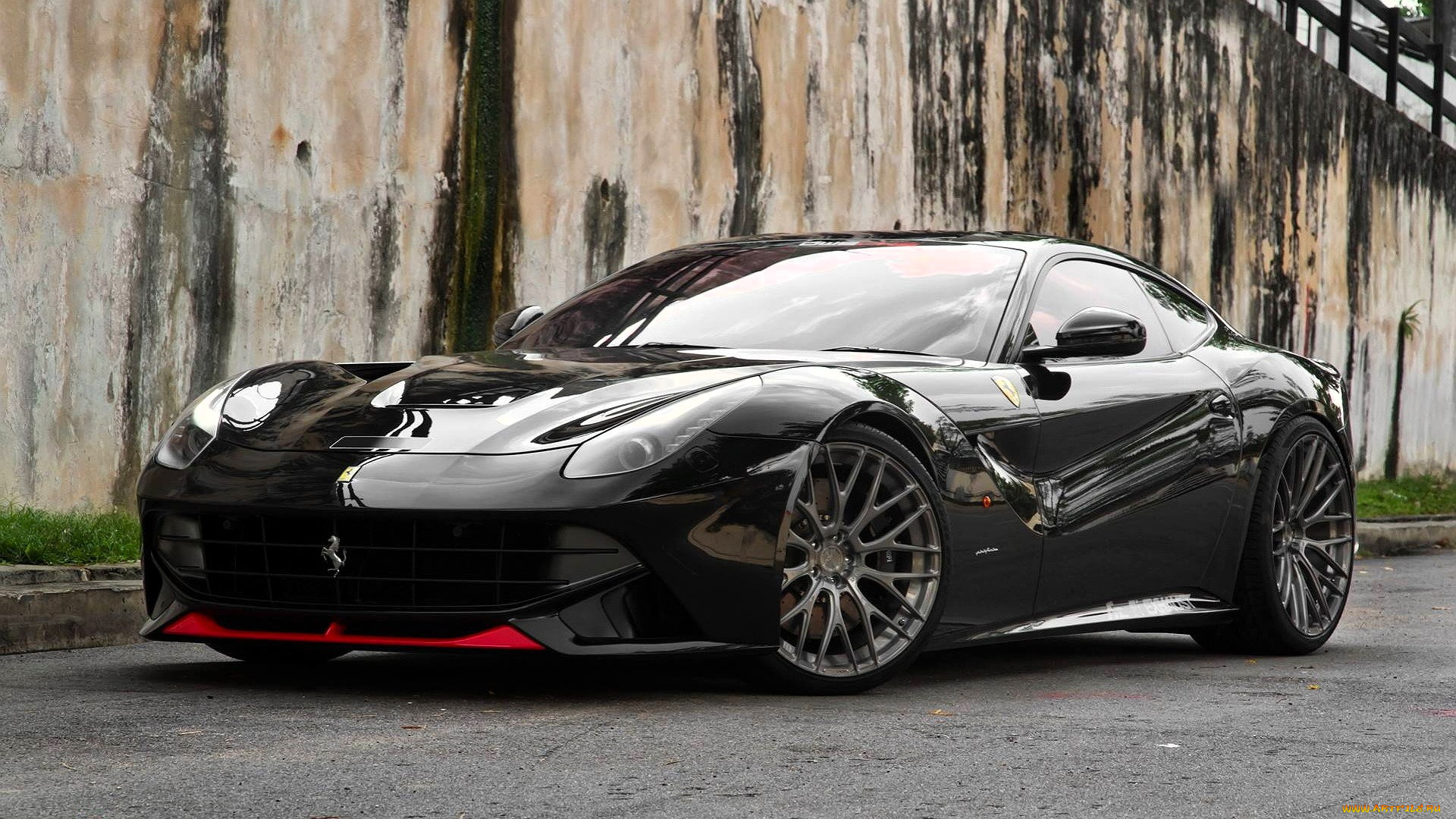 ferrari, f12, berlinetta, x, fi, exhaust, x, adv, автомобили, ferrari, черный, стена