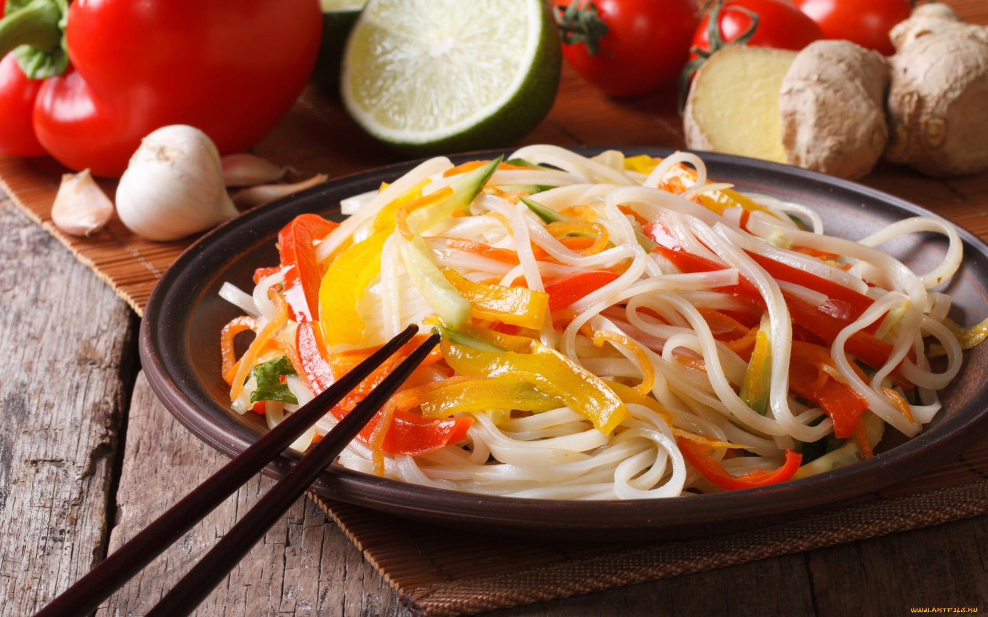 еда, макароны, , макаронные, блюда, лапша, чеснок, имбирь