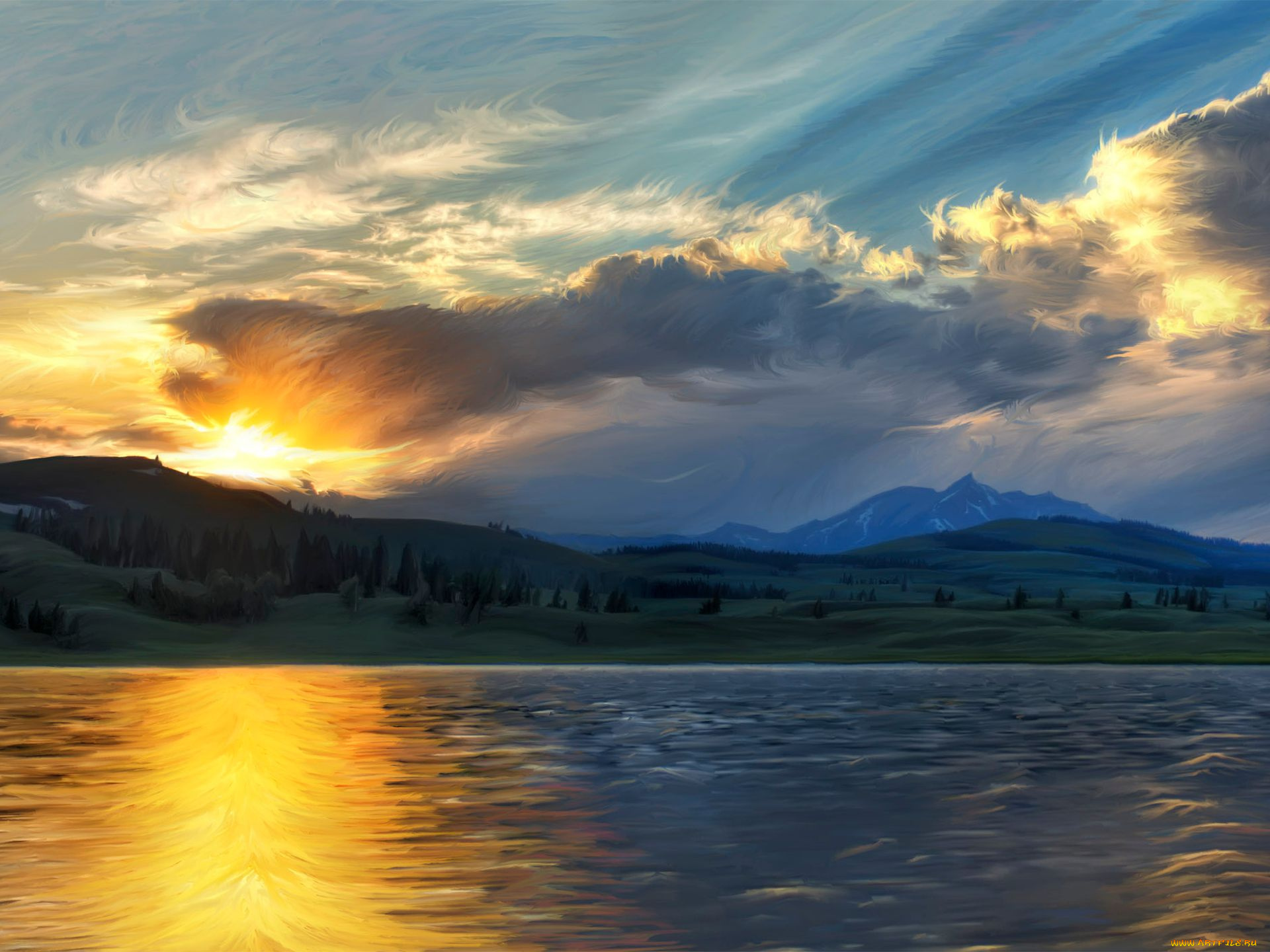 рисованные, природа