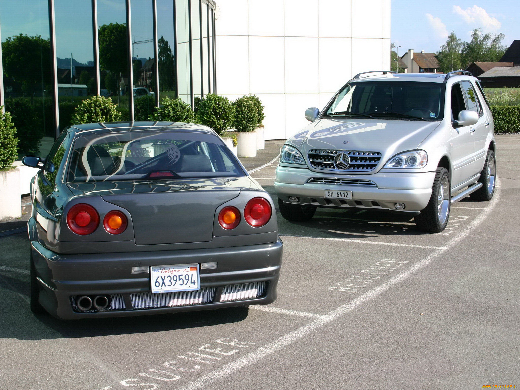 автомобили, разные, вместе