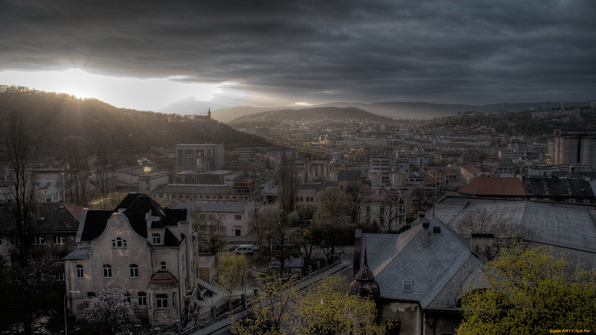 города, панорамы, небо, улица, дома