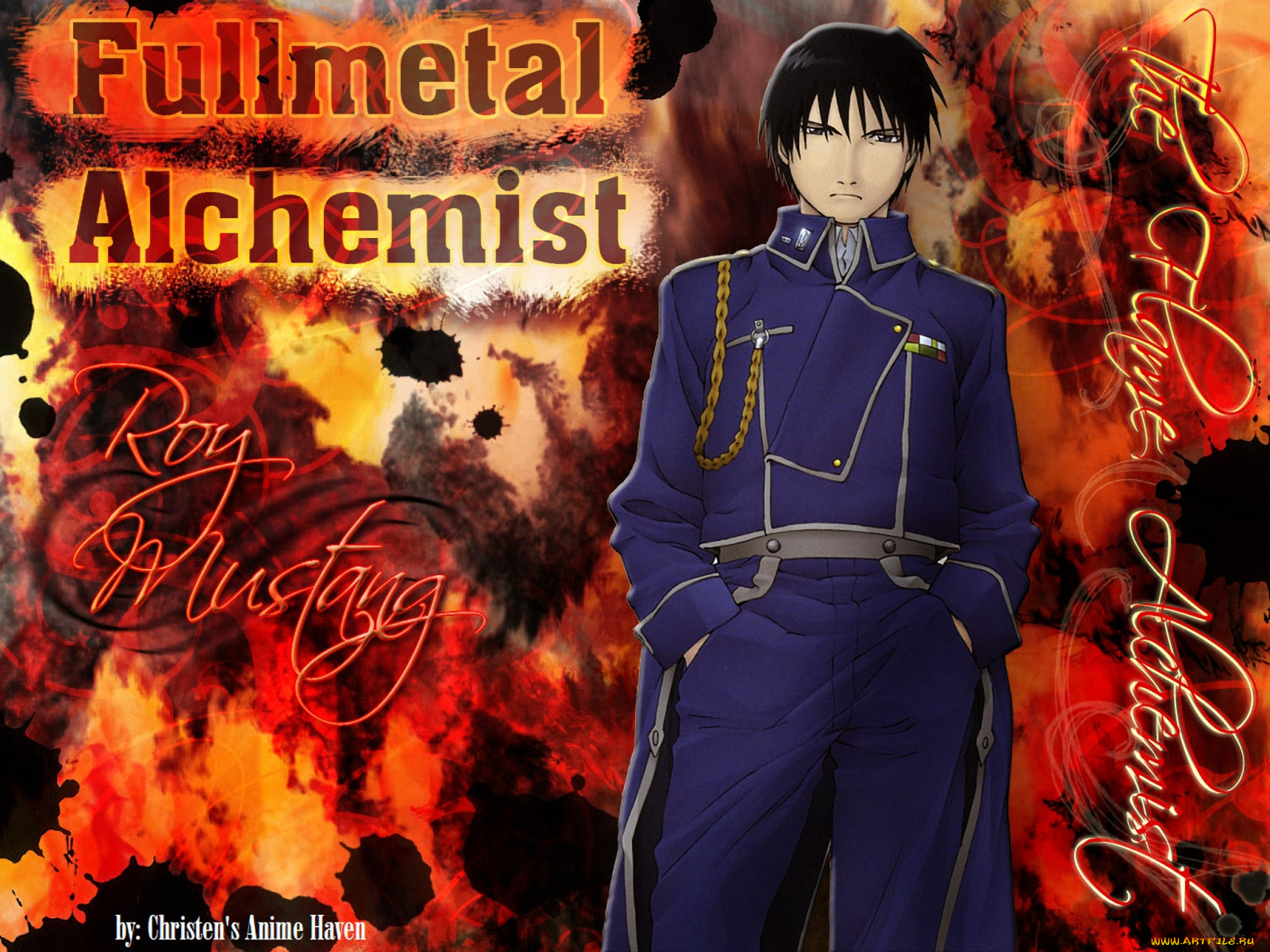 аниме, fullmetal, alchemist, mustang