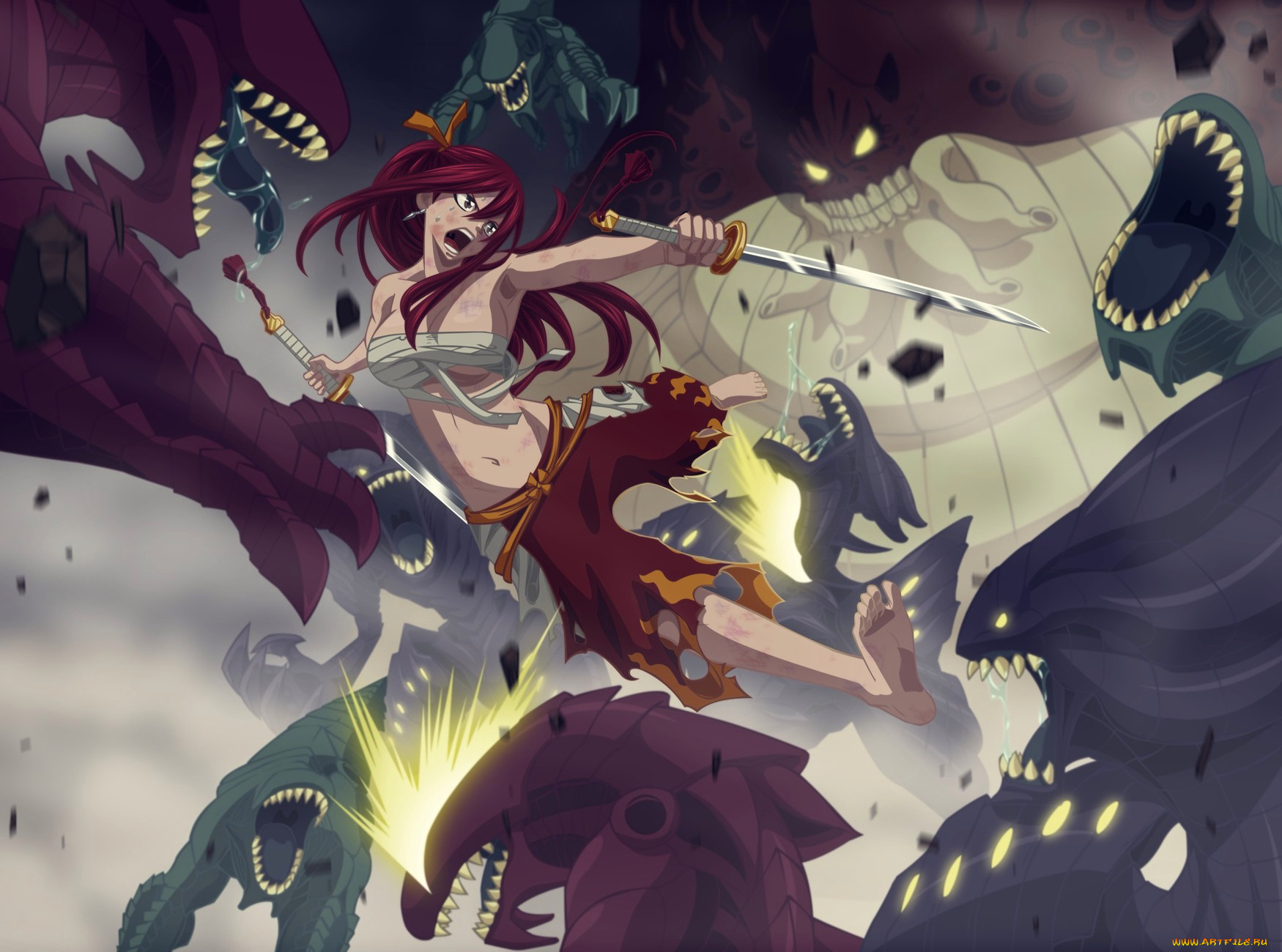 erza, scarlet, аниме, fairy, tail