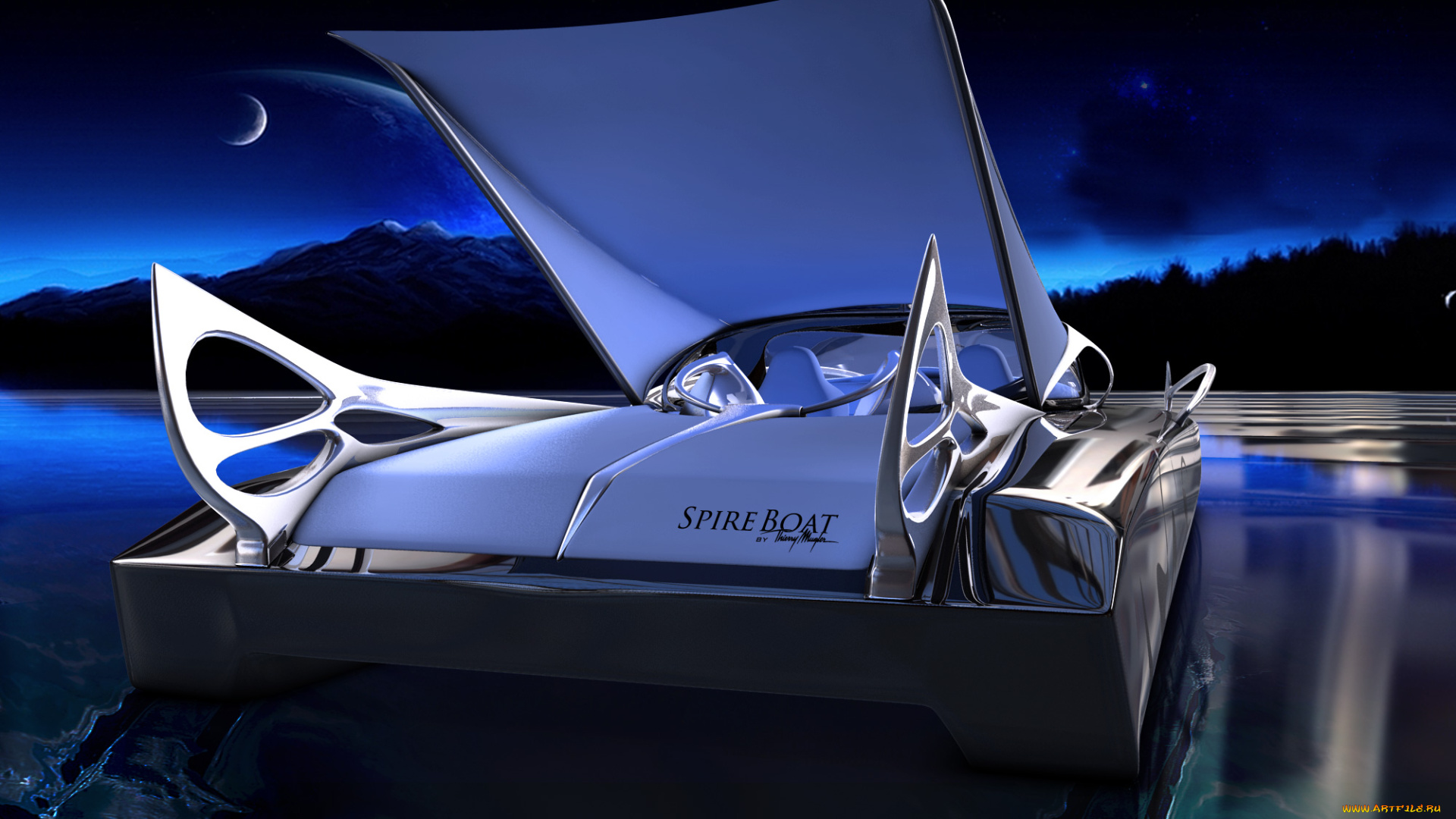 3д, графика, modeling, моделирование, spire-boat