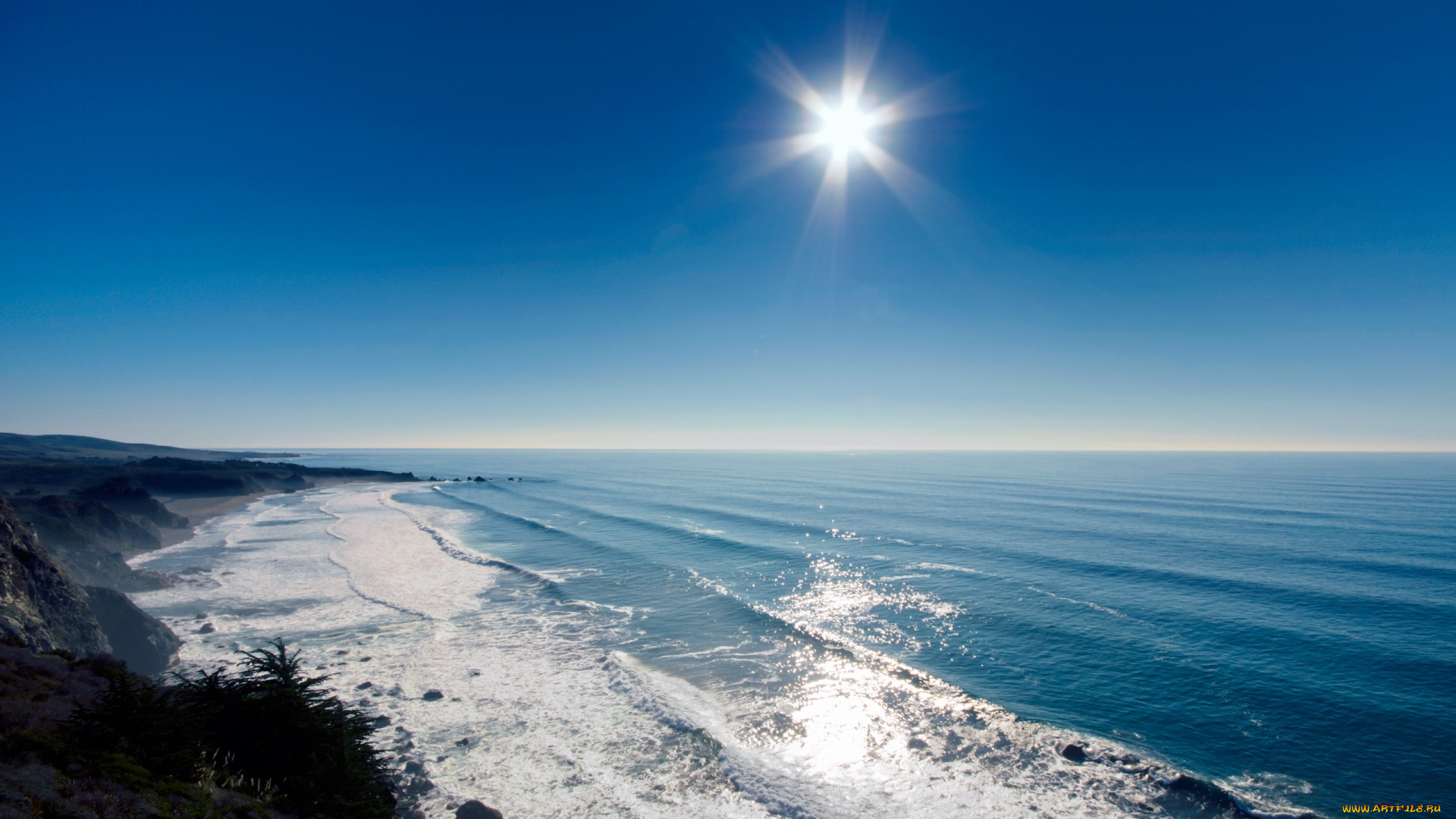 природа, моря, океаны, солнце, простор, море, берег, волны
