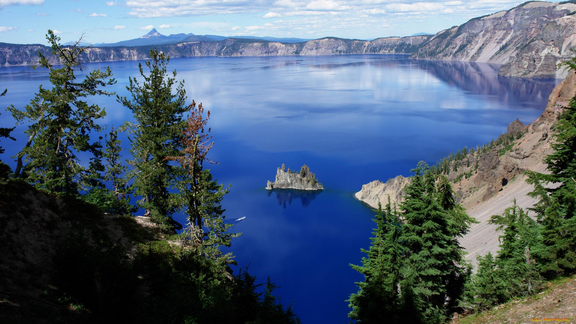 природа, реки, озера, скала, горы, озеро, голубое