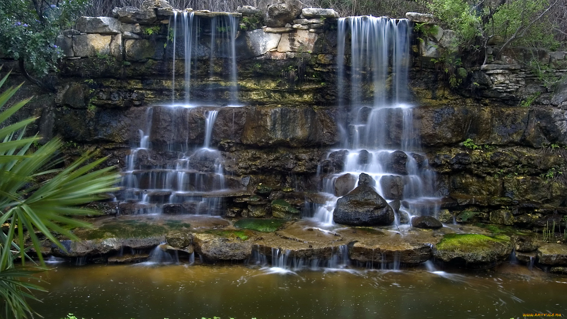 природа, водопады, artificial, zilker, botanical, texas