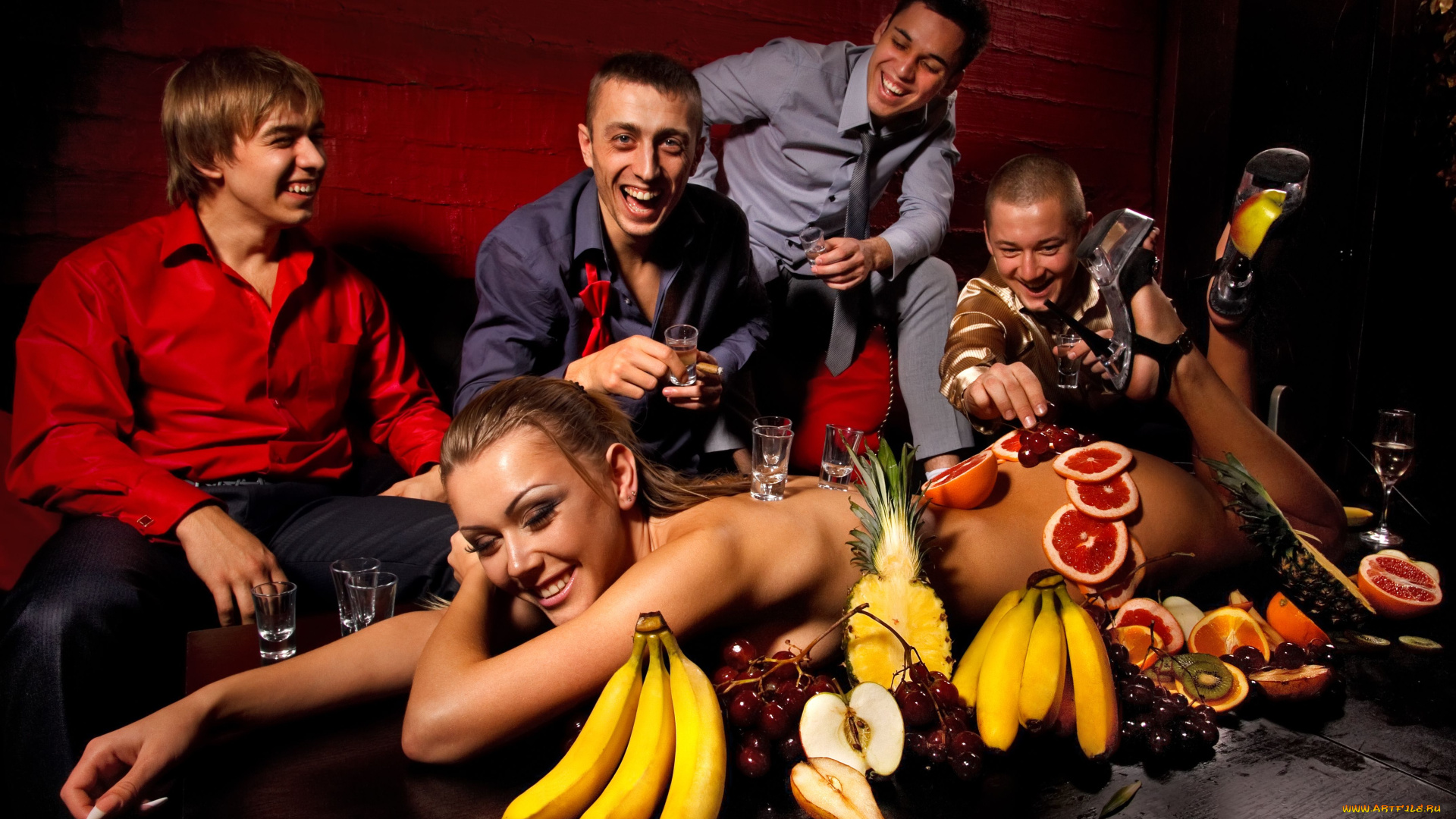 разное, люди, девушка, парни, мальчишник, bachelor, party, настроение, фрукты