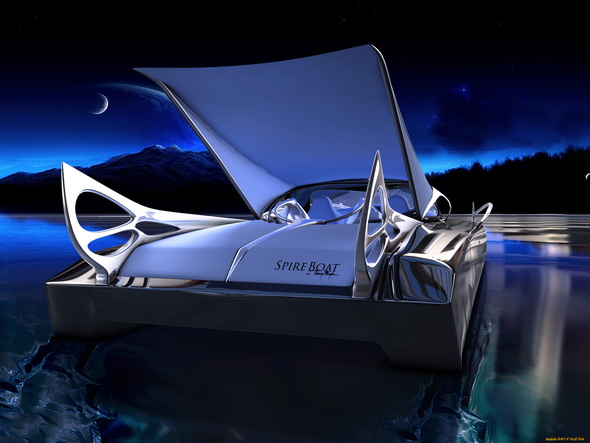 3д, графика, modeling, моделирование, spire-boat