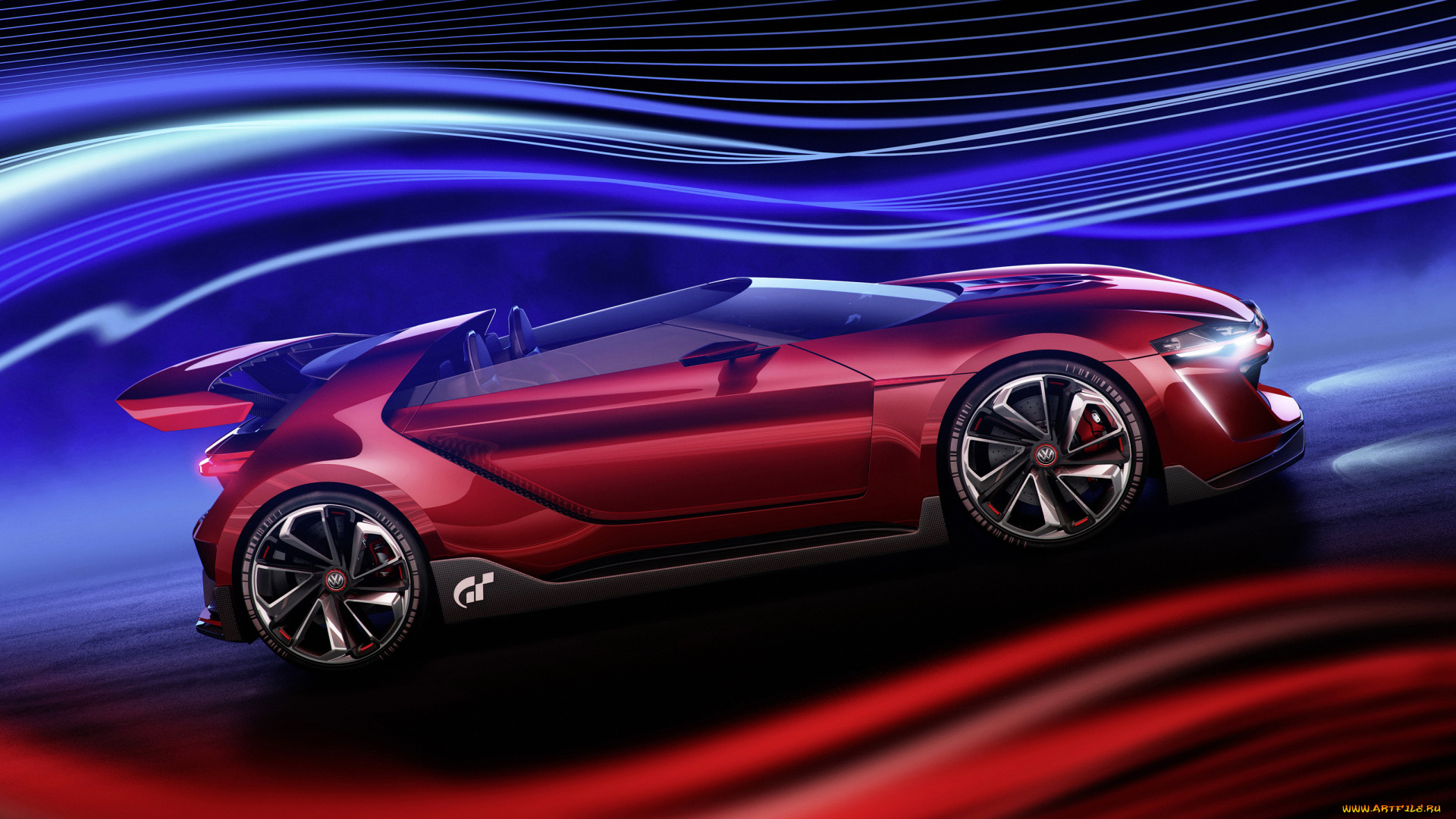 2014, volkswagen, gti, roadster, автомобили, 3д, тюнинг, красный, volkswagen, roadster