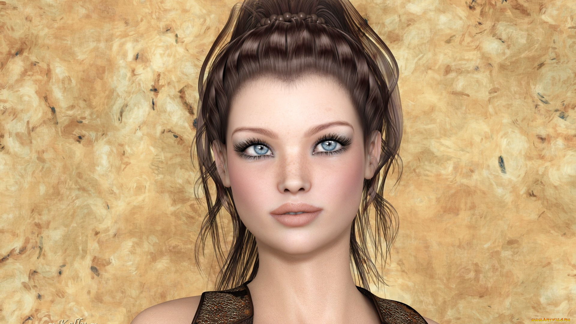 3д, графика, портрет, , portraits, взгляд, девушка