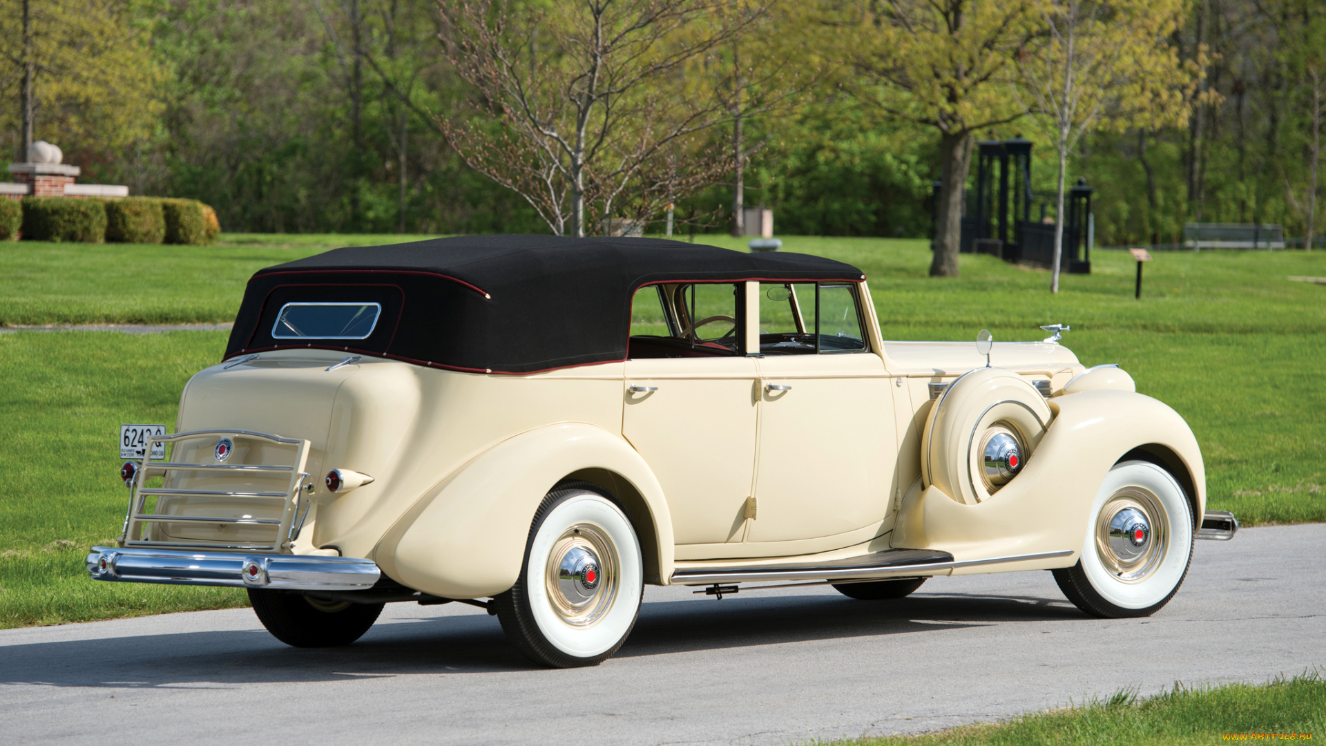 автомобили, классика, eight, super, packard, светлый, 1605-1143, sedan, convertible, 1938г