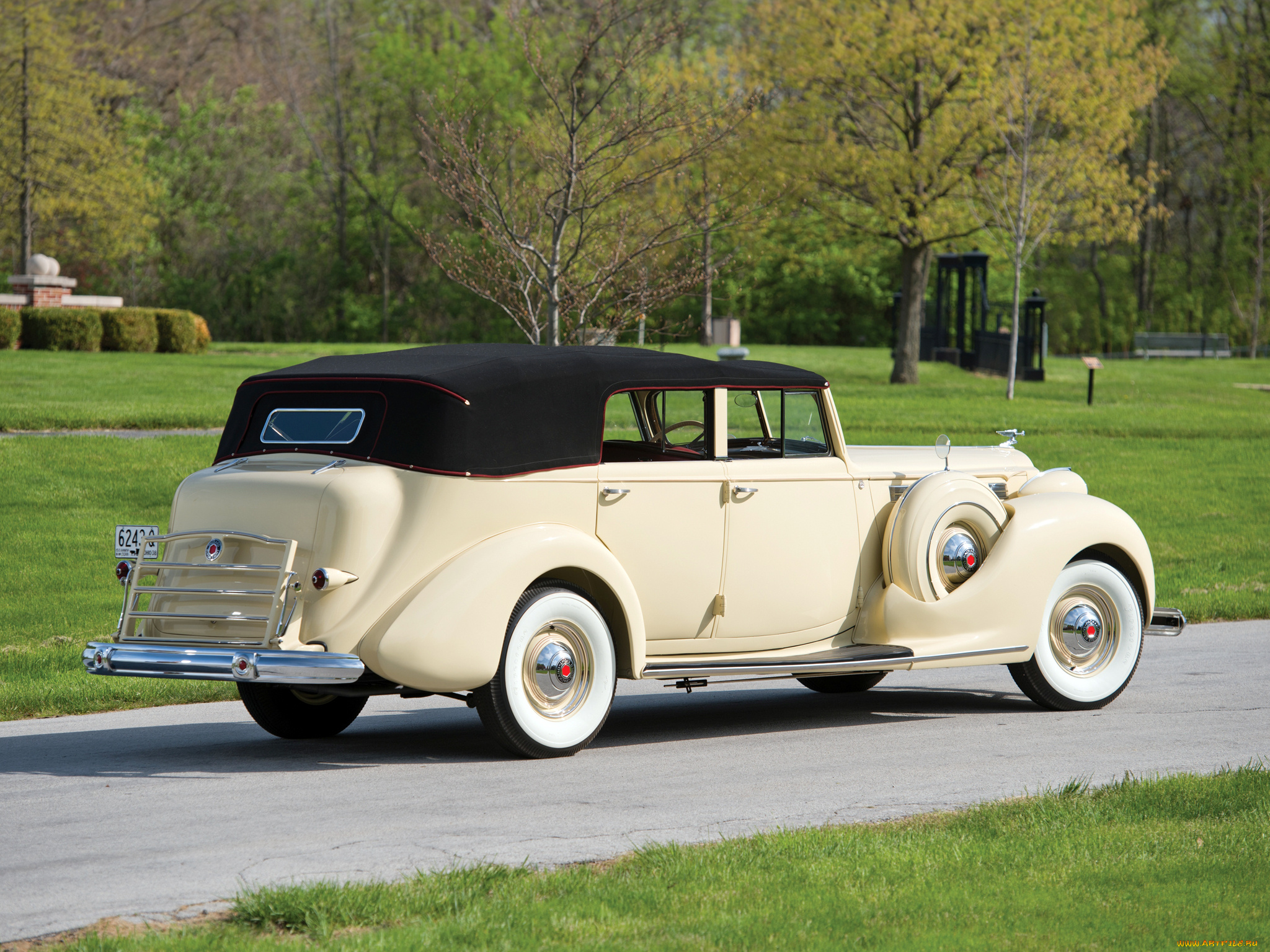 автомобили, классика, eight, super, packard, светлый, 1605-1143, sedan, convertible, 1938г