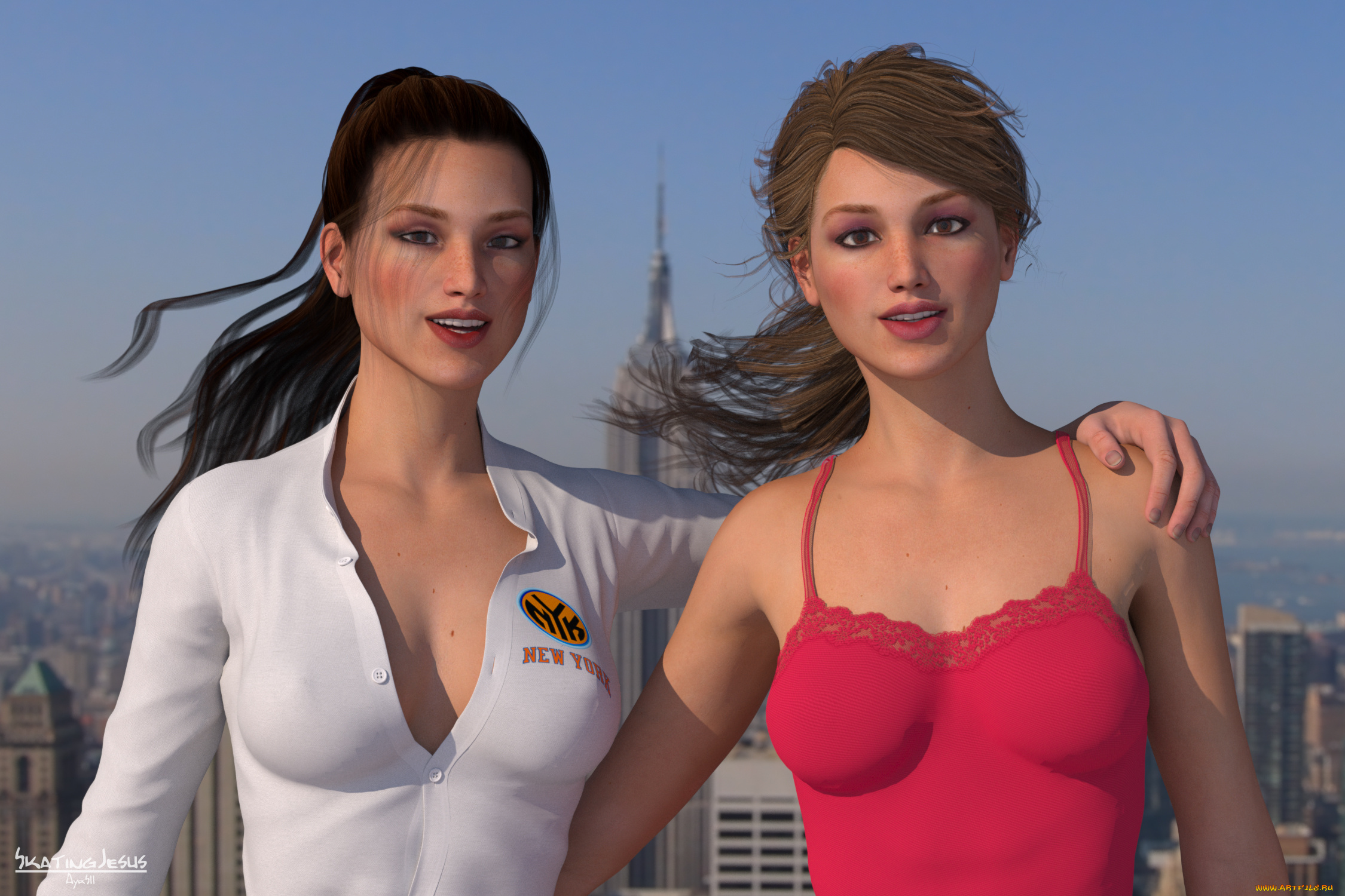 3д, графика, люди, , people, улыбка, взгляд, девушки