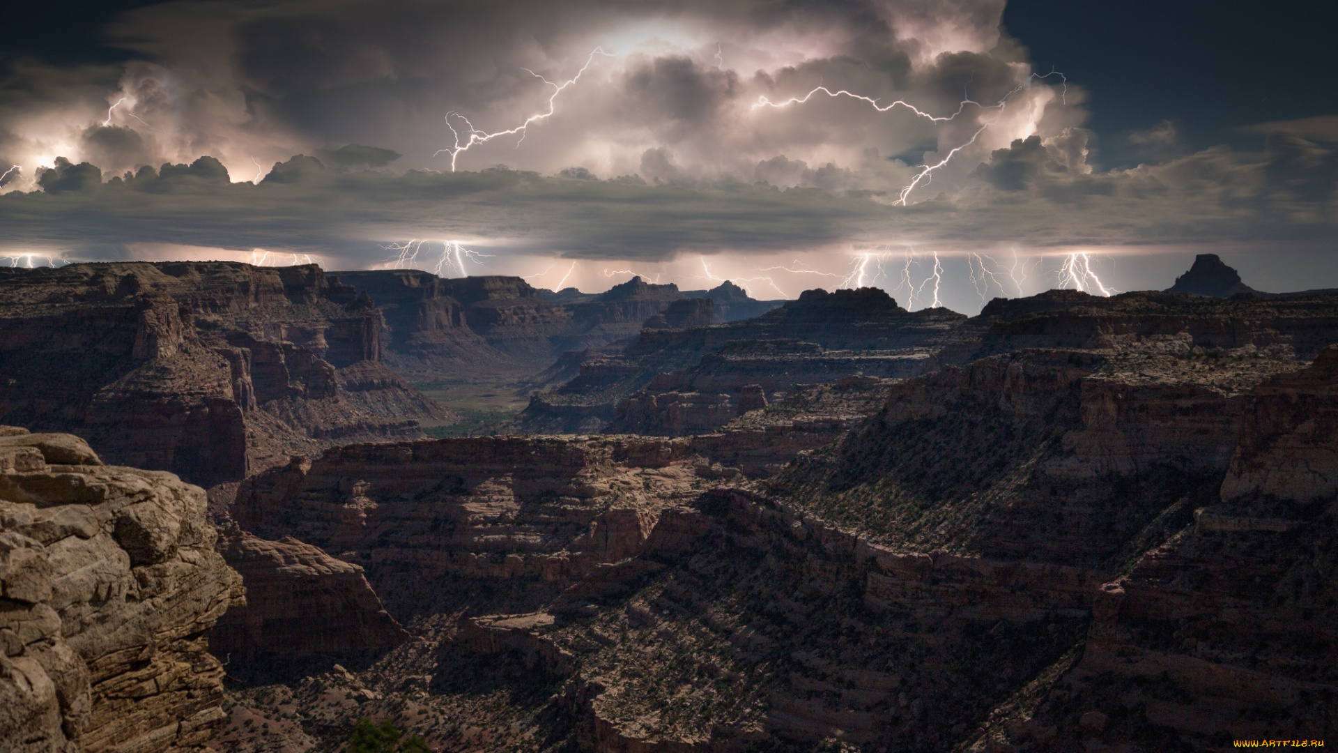 природа, молния, , гроза, тучи, горы