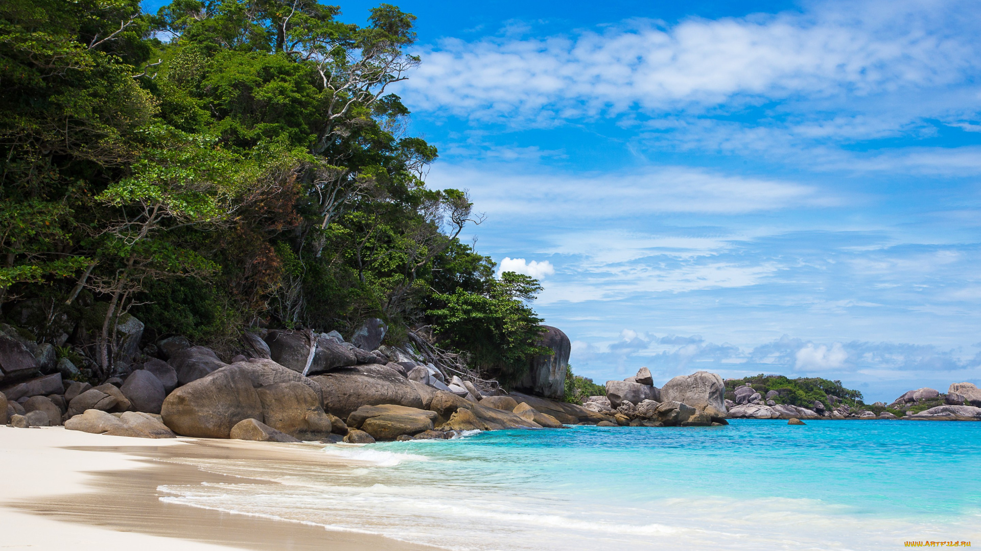 природа, тропики, palms, sand, tropical, песок, берег, пляж, море, paradise, shore, sea, beach, summer, облака, небо
