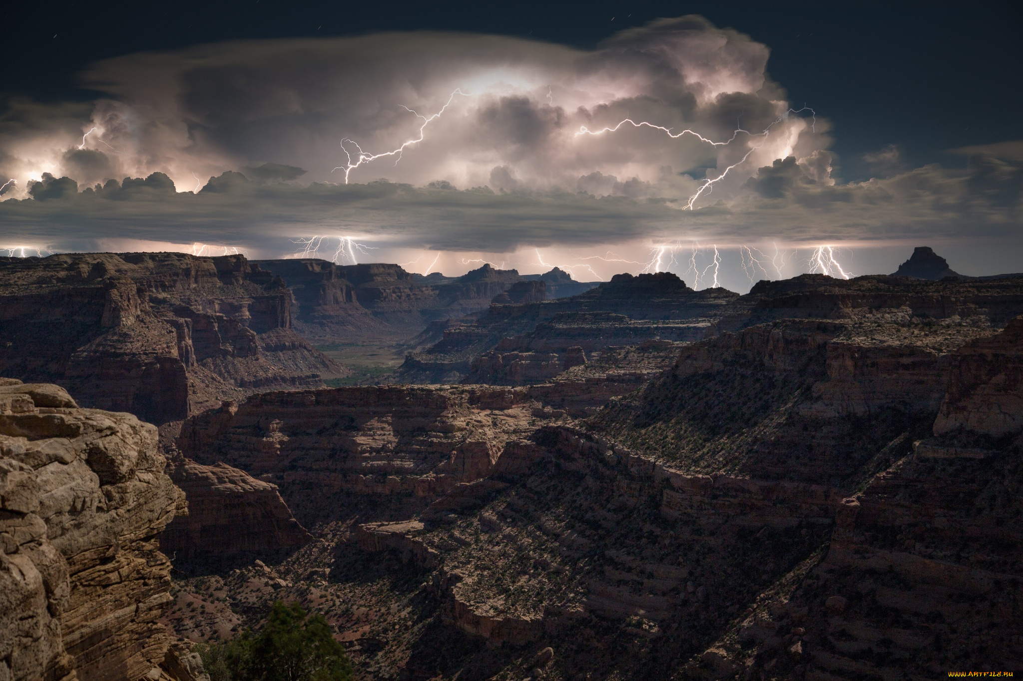 природа, молния, , гроза, тучи, горы