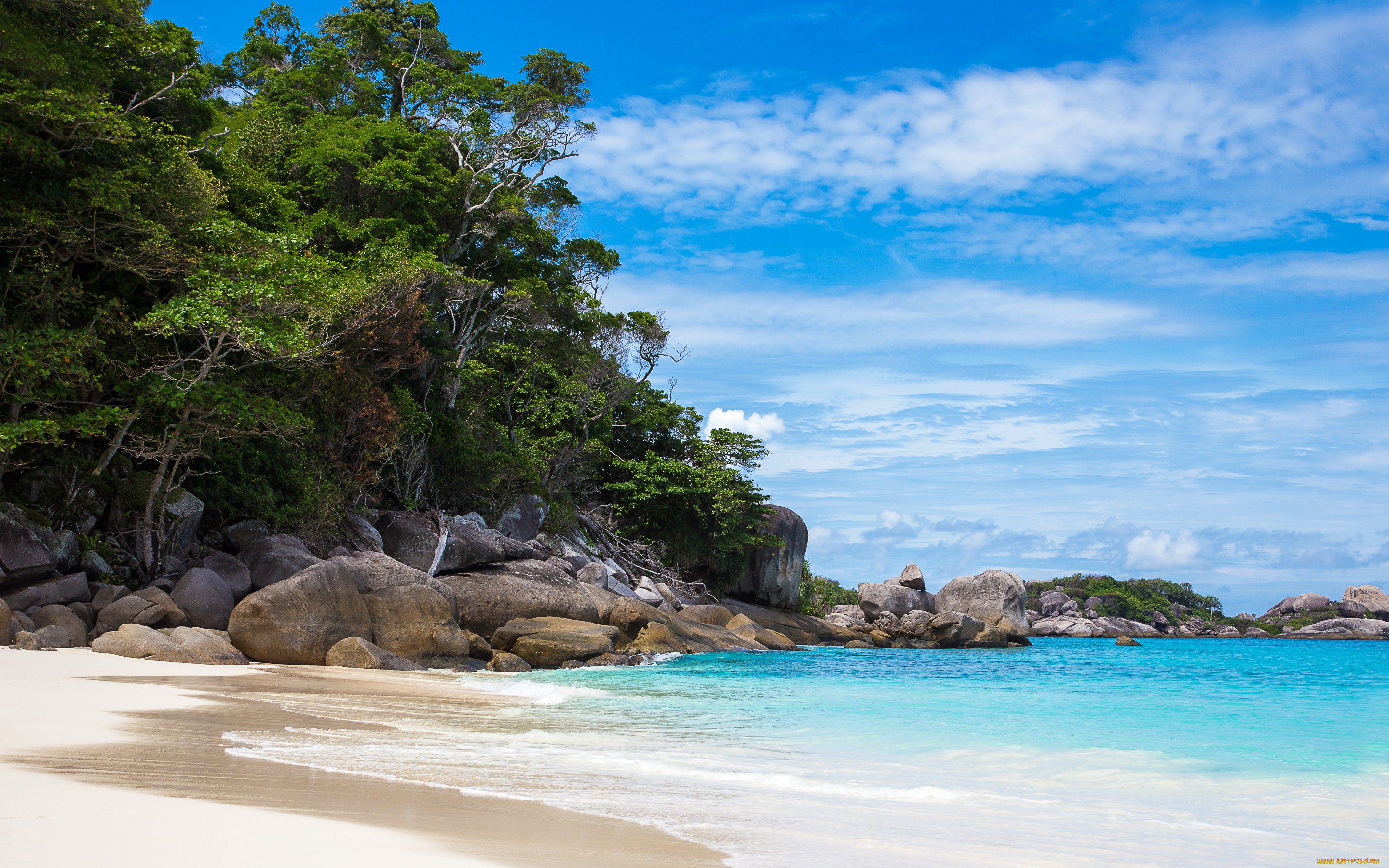 природа, тропики, palms, sand, tropical, песок, берег, пляж, море, paradise, shore, sea, beach, summer, облака, небо