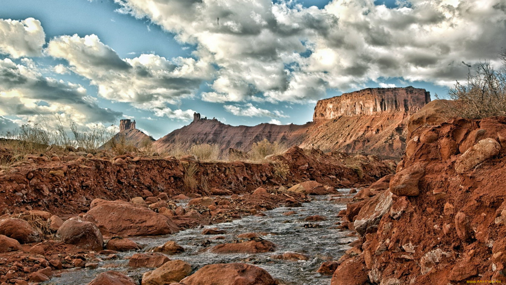 природа, реки, озера, пейзаж, камни, горы, река