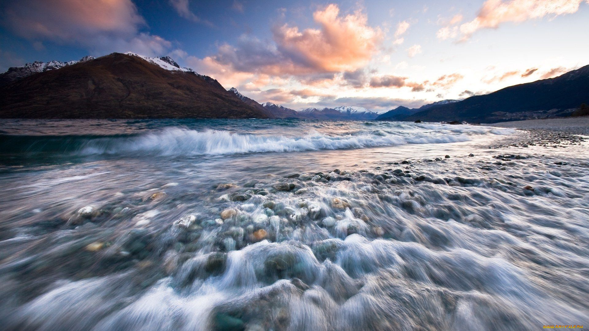 природа, реки, озера, поток, камни, горы