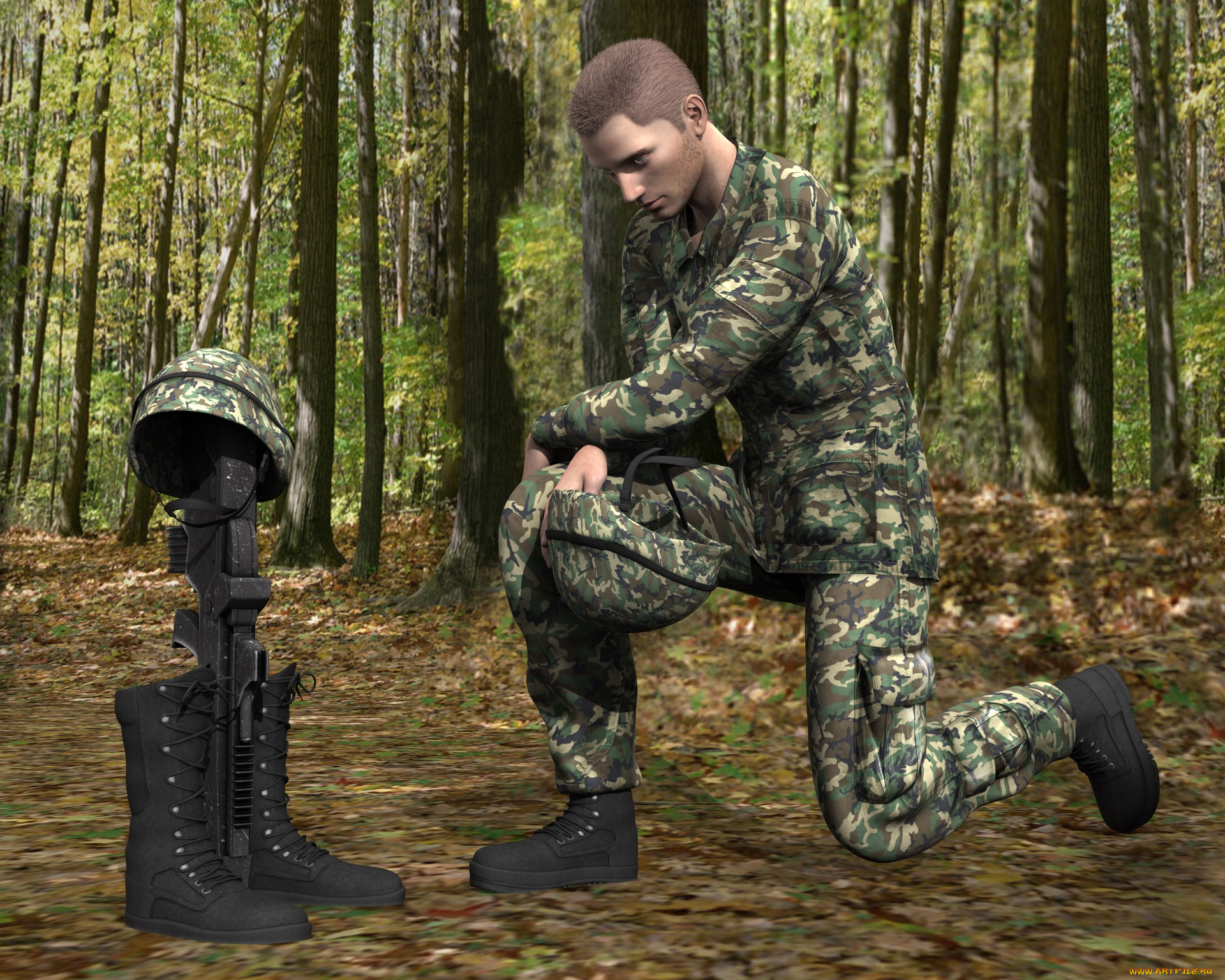 3д, графика, люди, , people, солдат