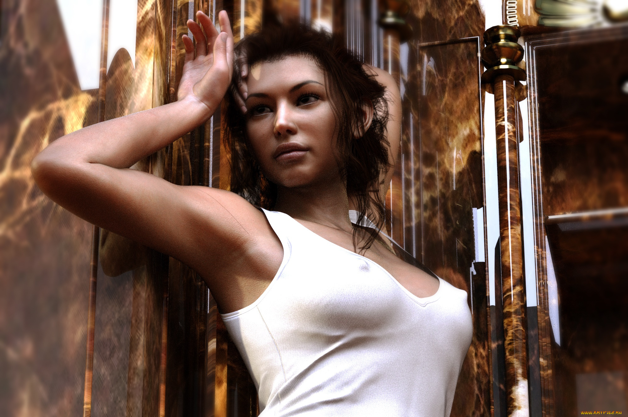 3д, графика, люди, , people, девушка, взгляд, фон