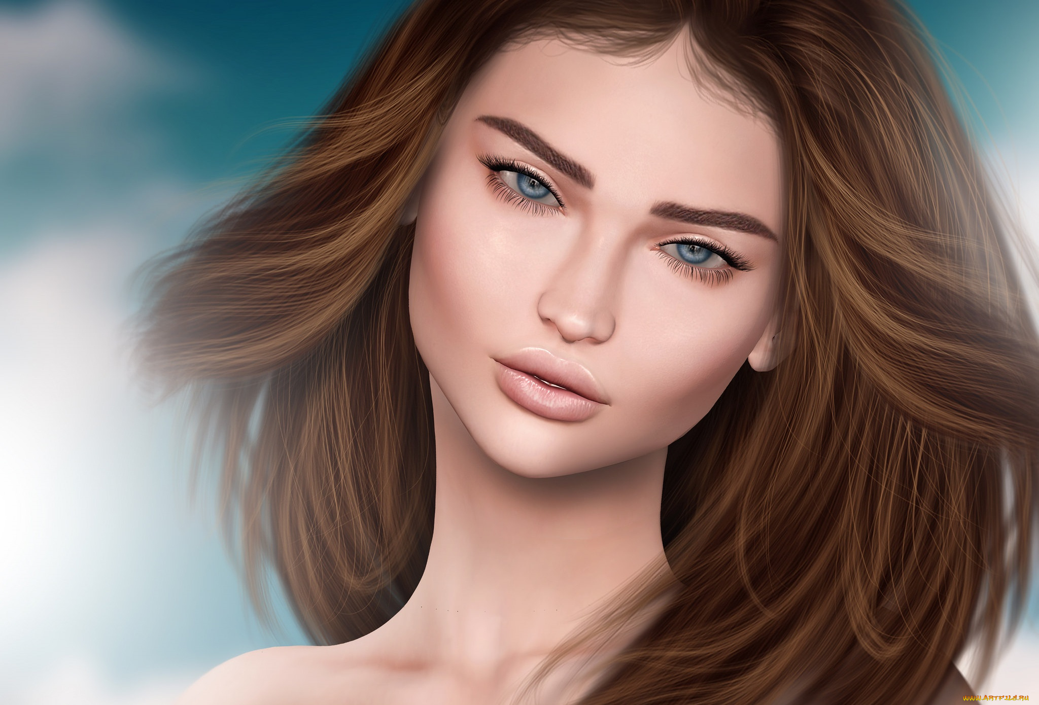 3д, графика, портрет, , portraits, портрет, лицо, девушка