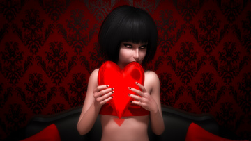 обоя 3д графика, люди , people, фон, взгляд, девушка