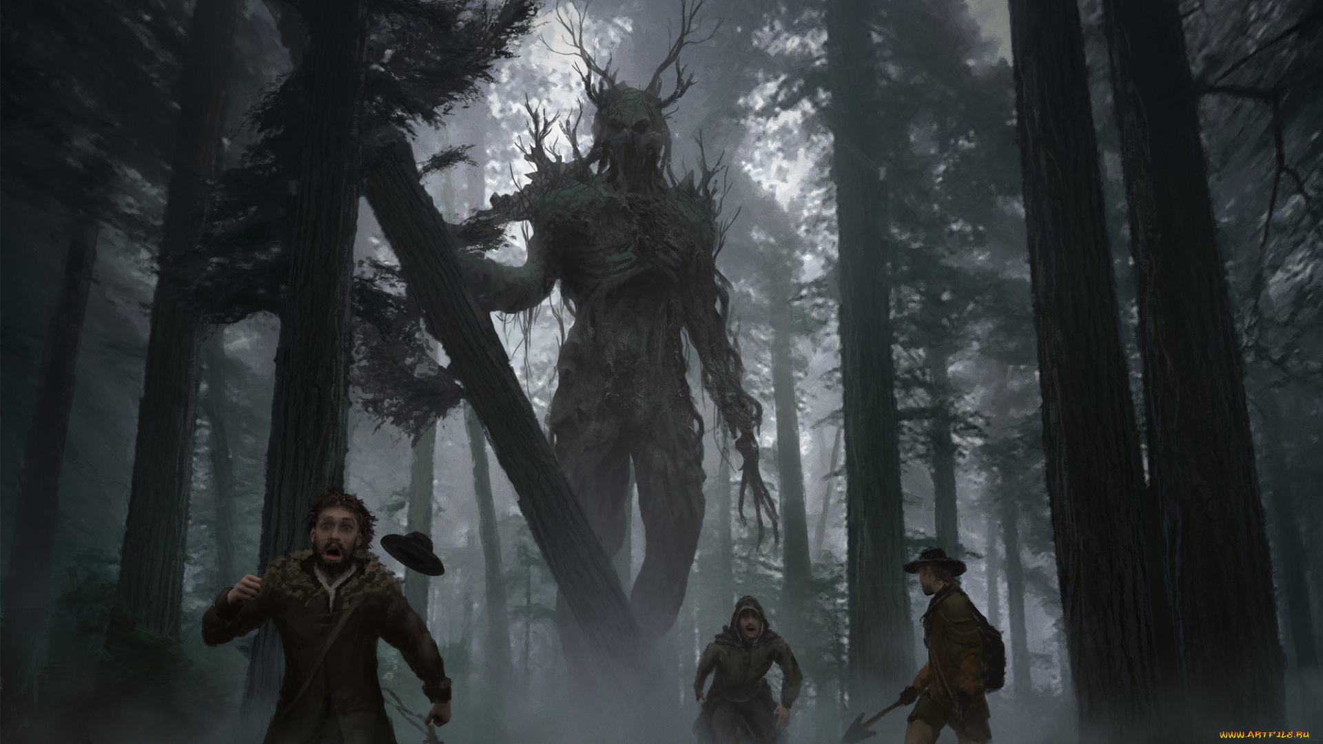 фэнтези, иные, миры, , иные, времена, люди, лес, фон, существо