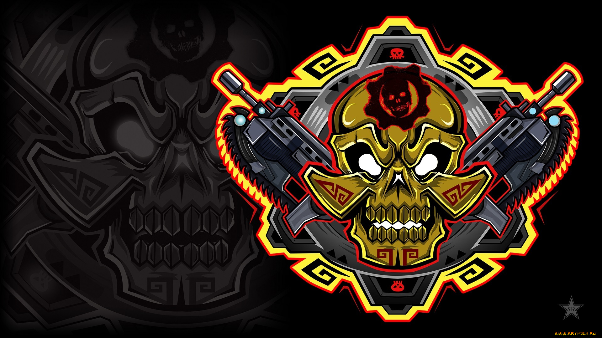 видео, игры, gears, of, war, 4, gears, of, war, эмблема, череп