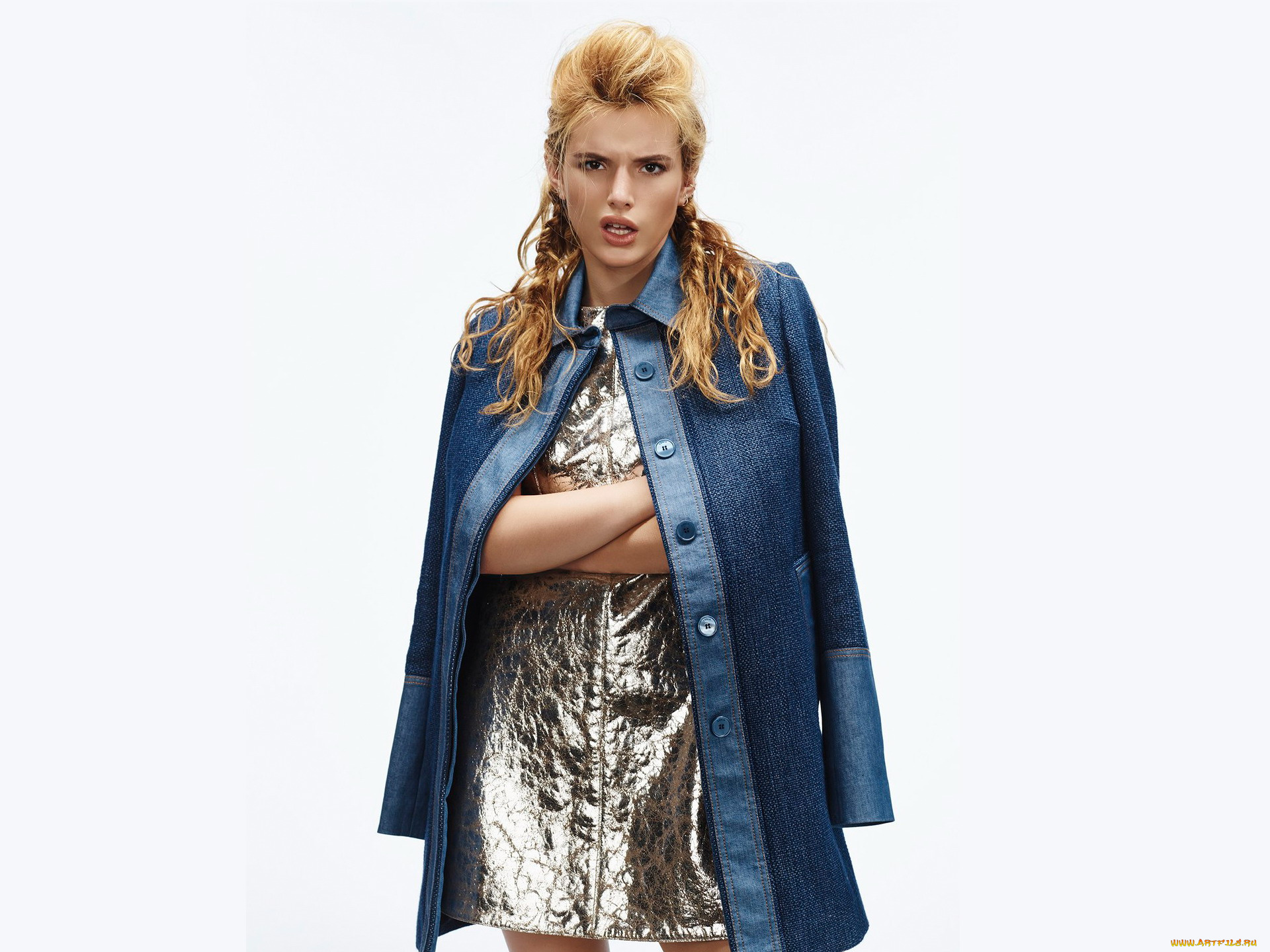 девушки, bella, thorne, пальто, блондинка, платье