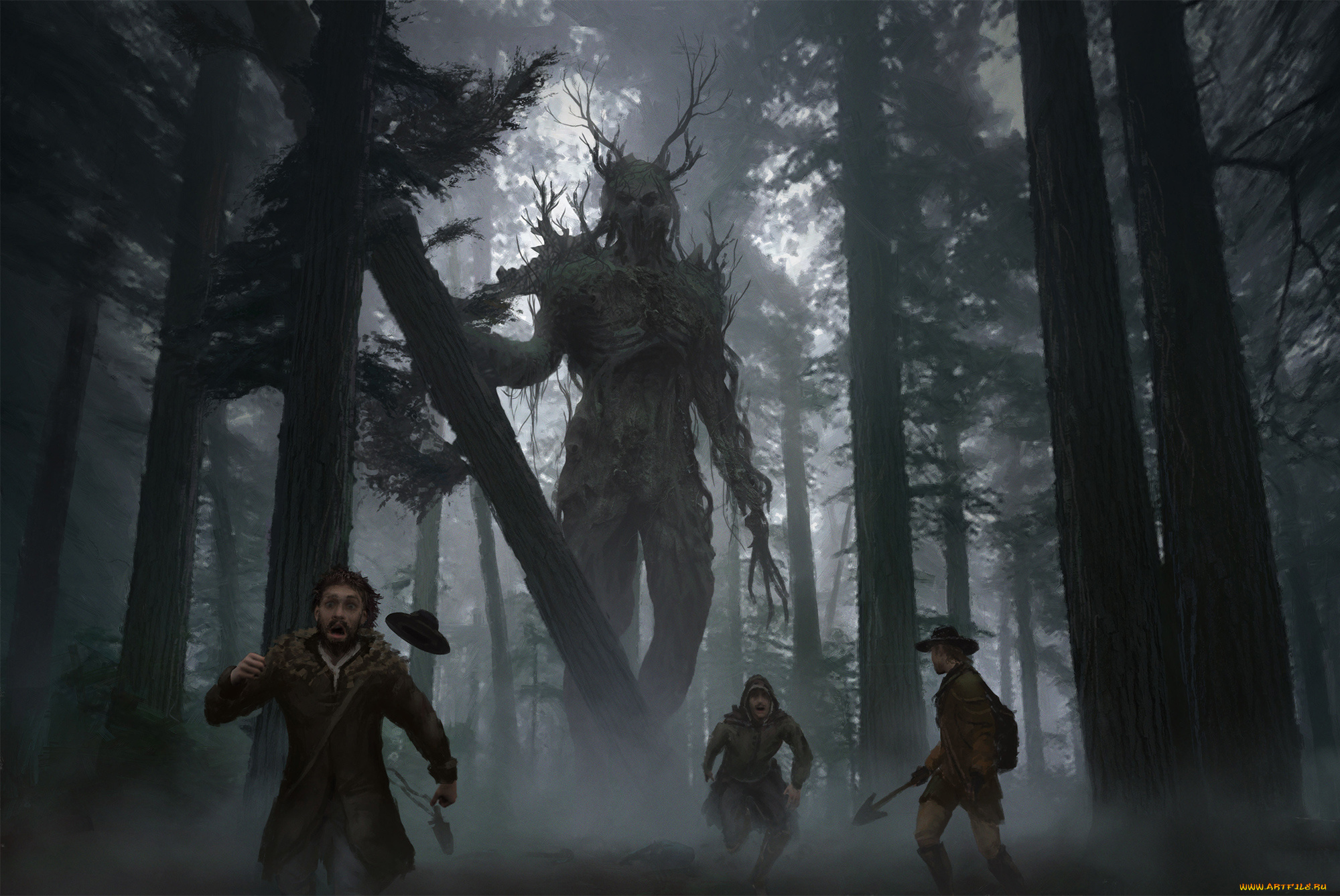 фэнтези, иные, миры, , иные, времена, люди, лес, фон, существо