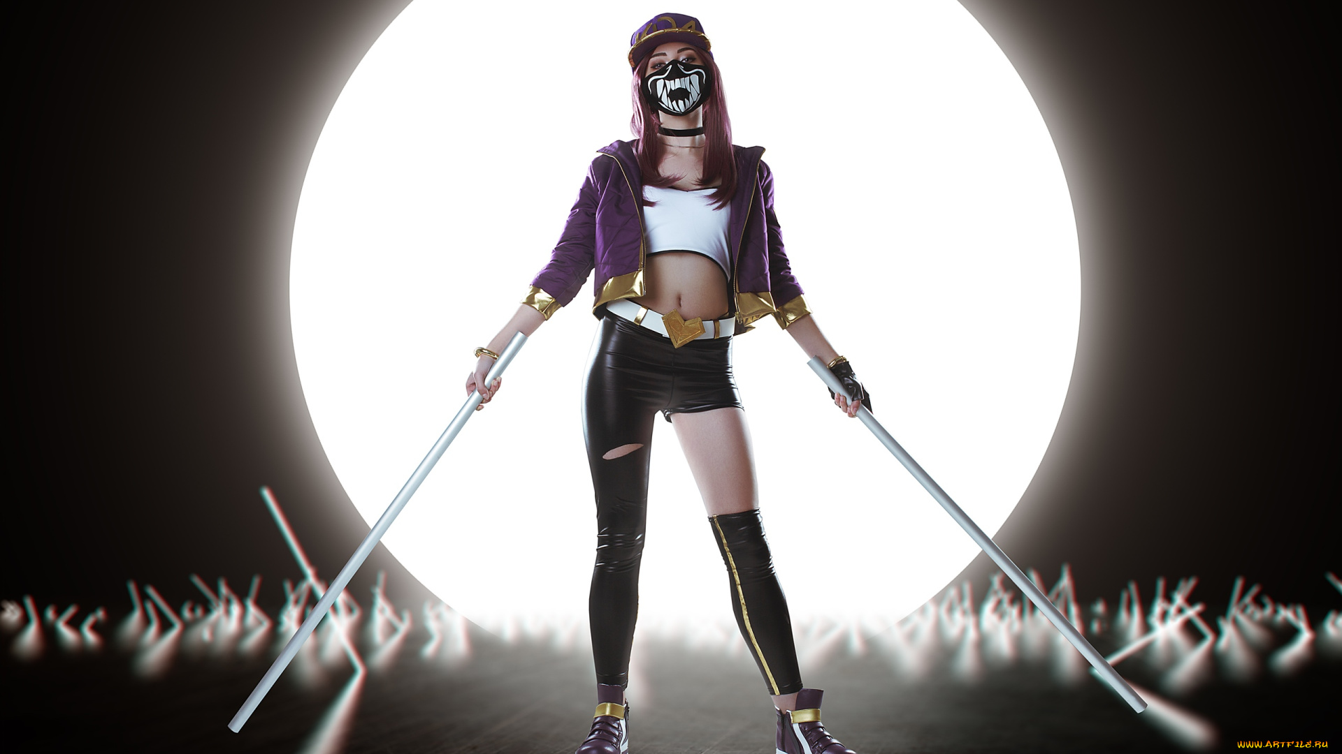 девушки, -, креатив, , косплей, костюм, палки, кепка, маска, alexandra, railey, kapralova