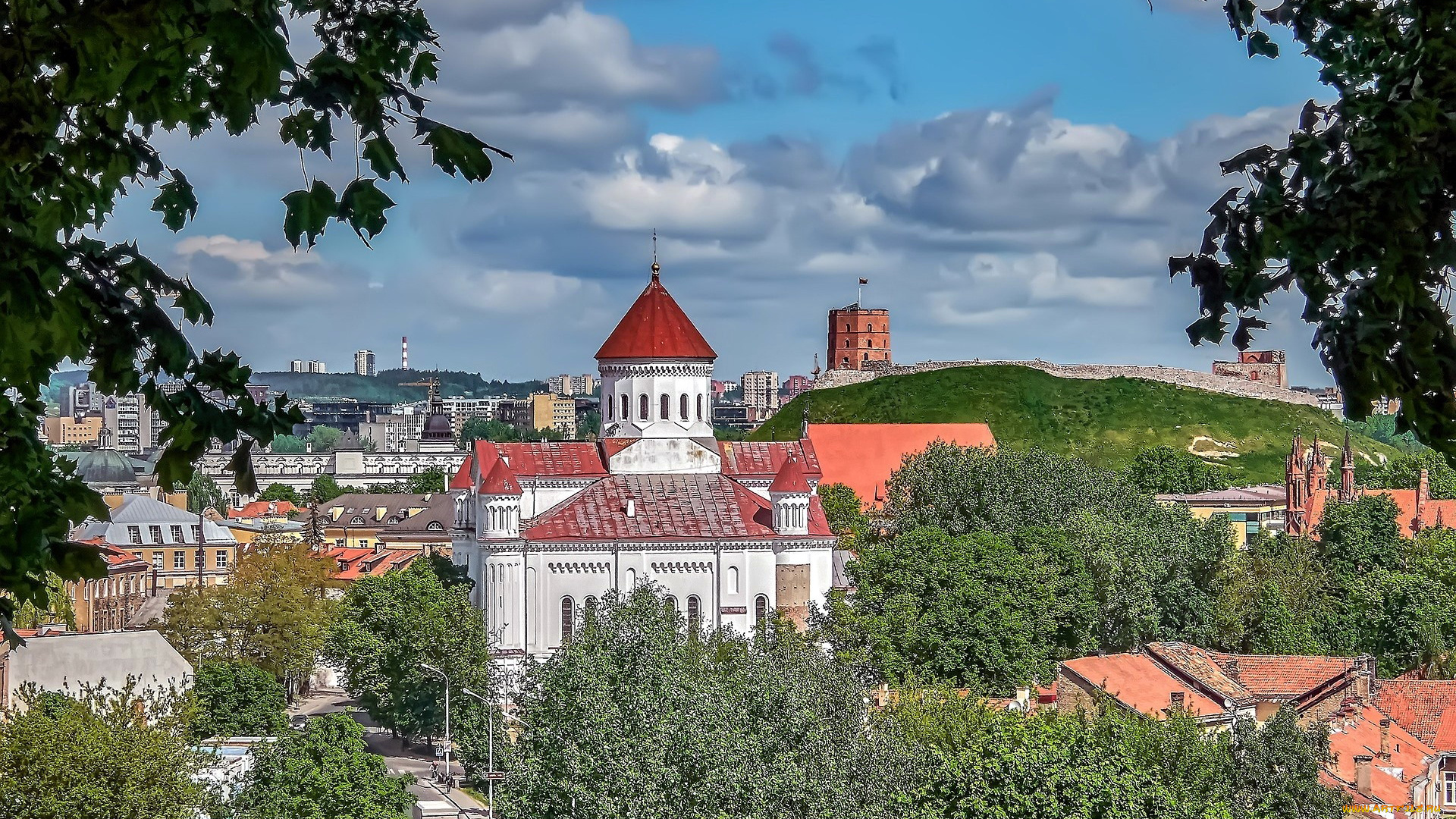 города, вильнюс, , литва, панорама