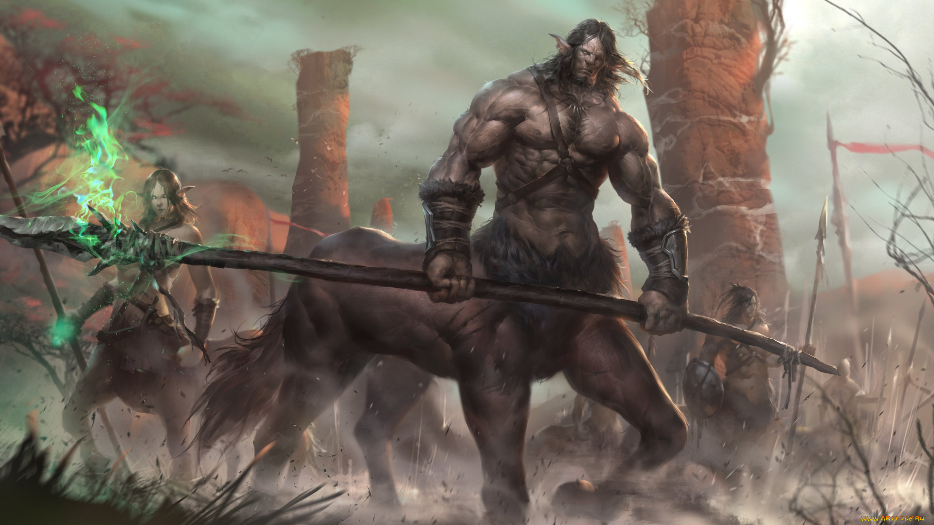 видео, игры, dark, and, light, кентавры, оружие, колонны