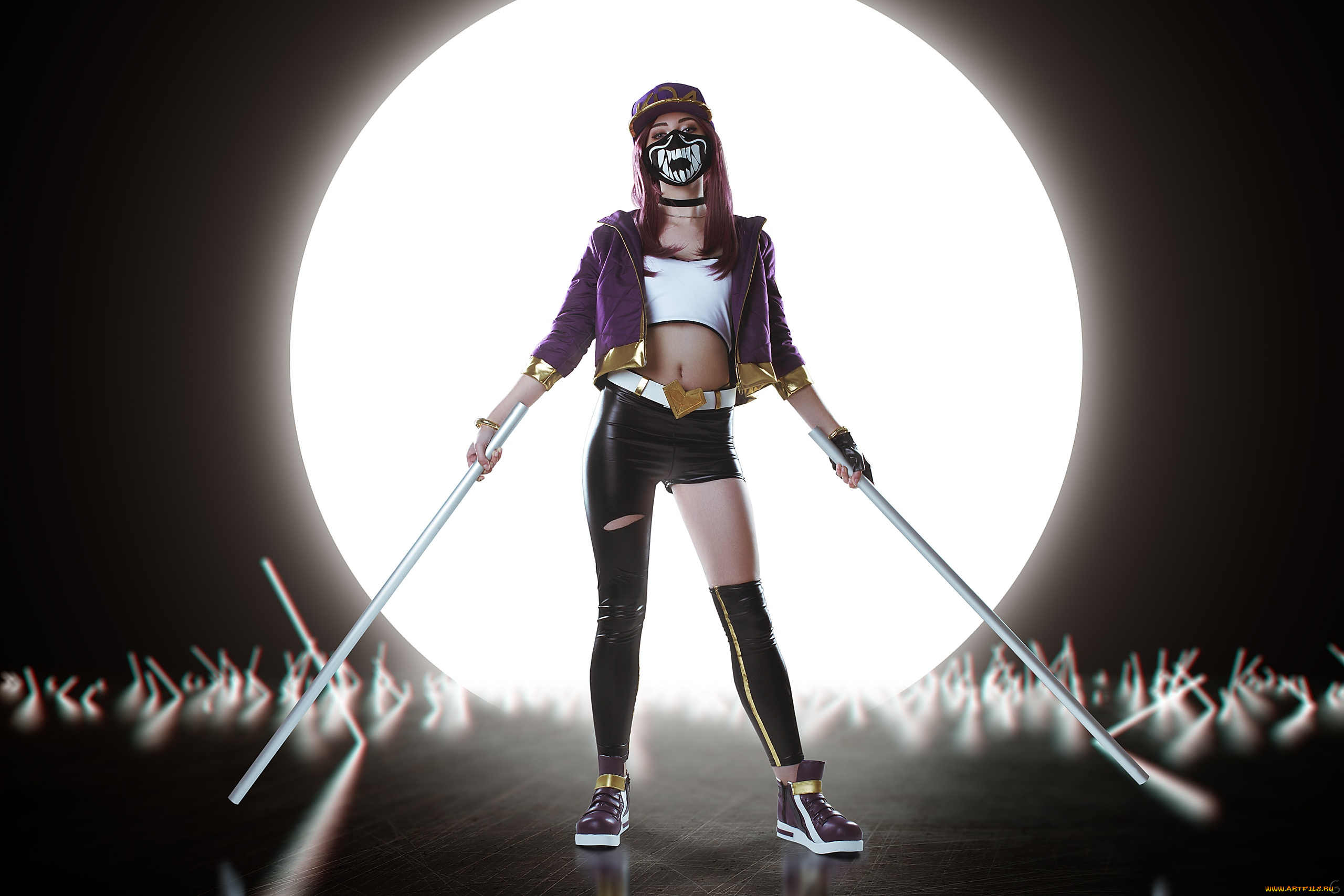 девушки, -, креатив, , косплей, костюм, палки, кепка, маска, alexandra, railey, kapralova