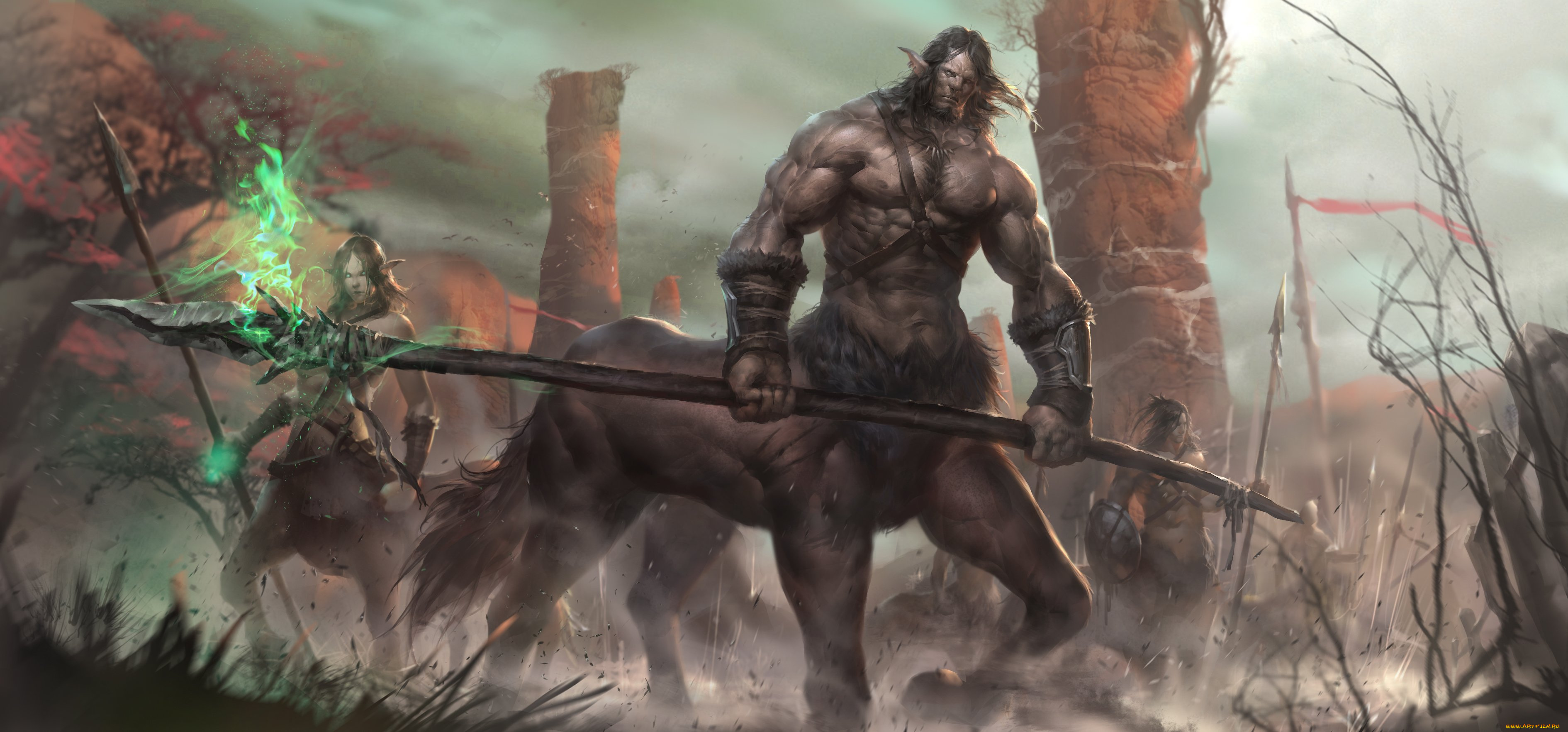 видео, игры, dark, and, light, кентавры, оружие, колонны