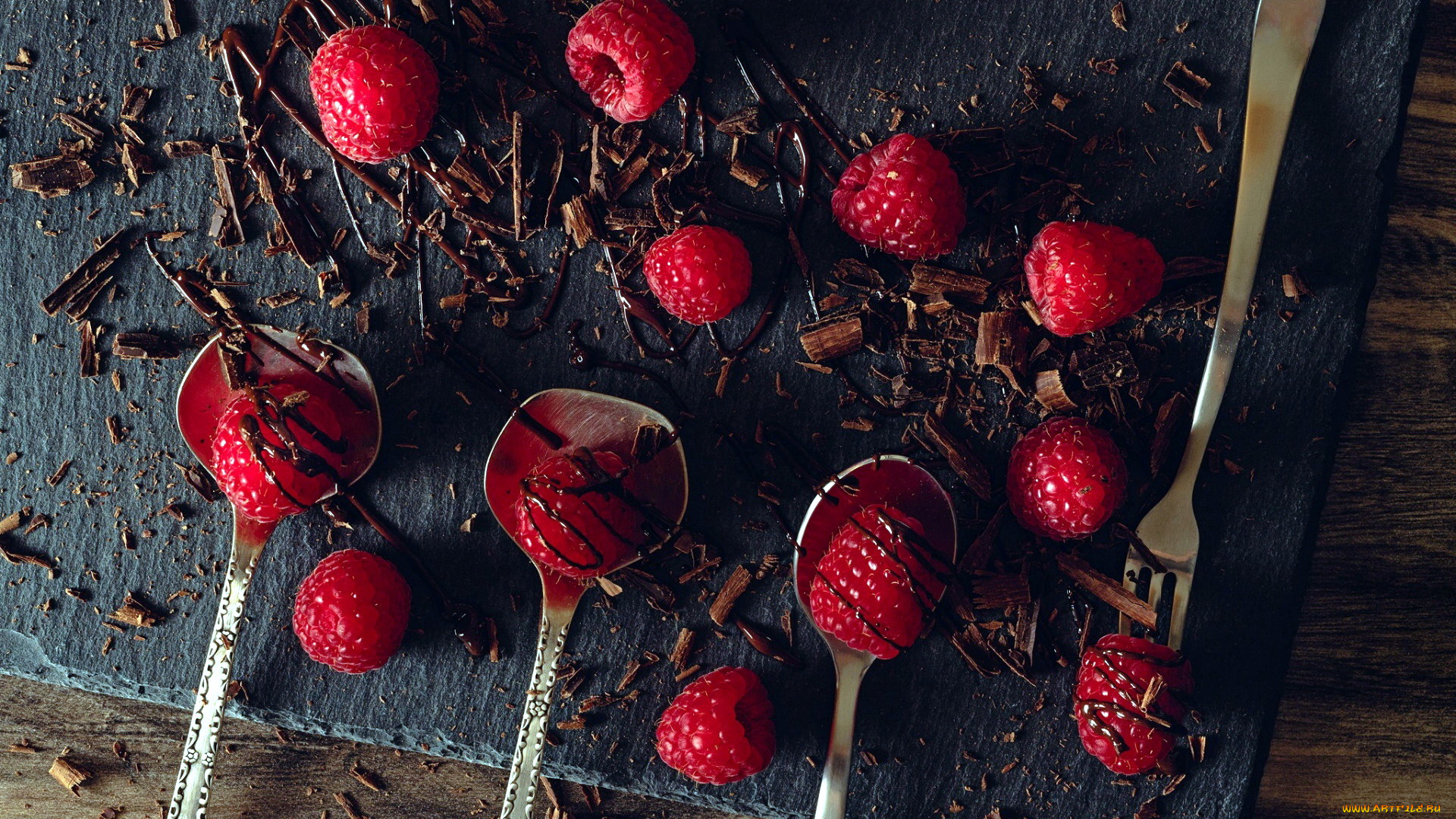 еда, малина, ягоды, шоколад