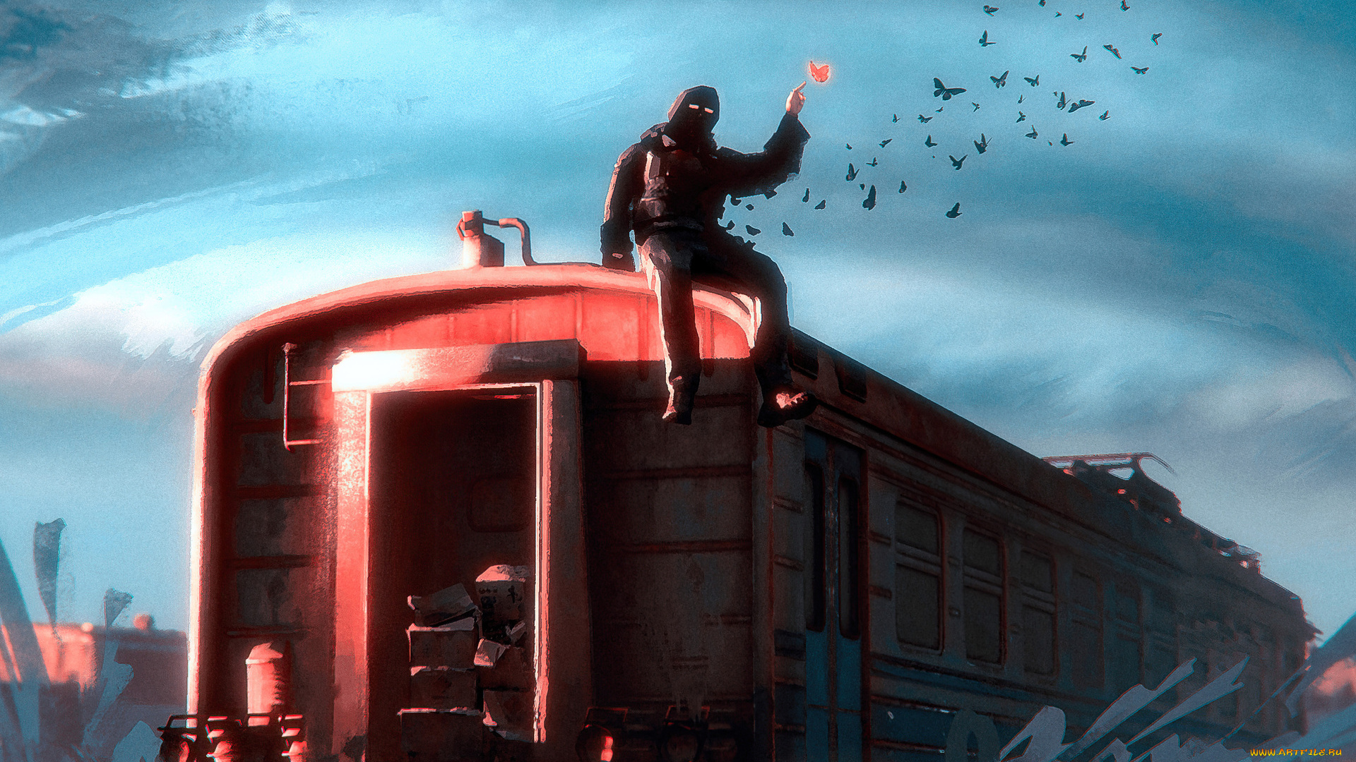 фэнтези, транспортные, средства, парень