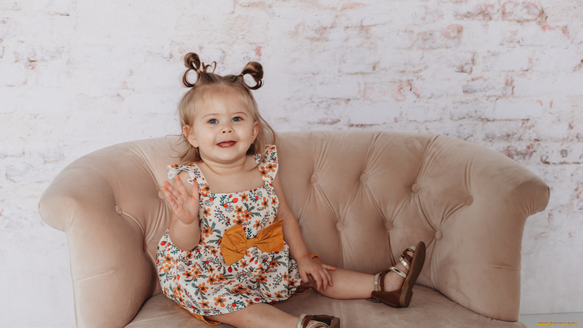 разное, дети, девочка, диван