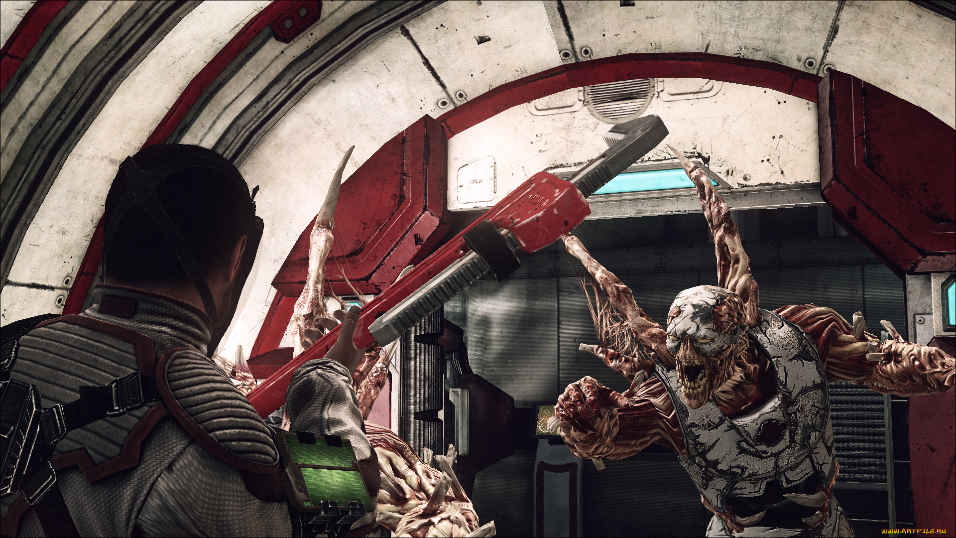 видео, игры, afterfall, , insanity, человек, оружие, монстр