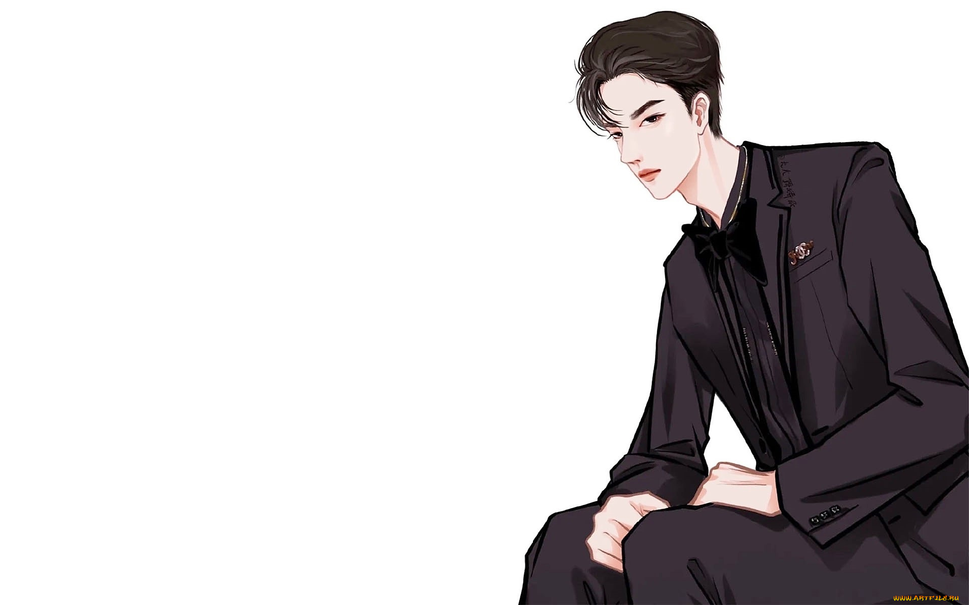 рисованное, люди, ван, ибо, костюм